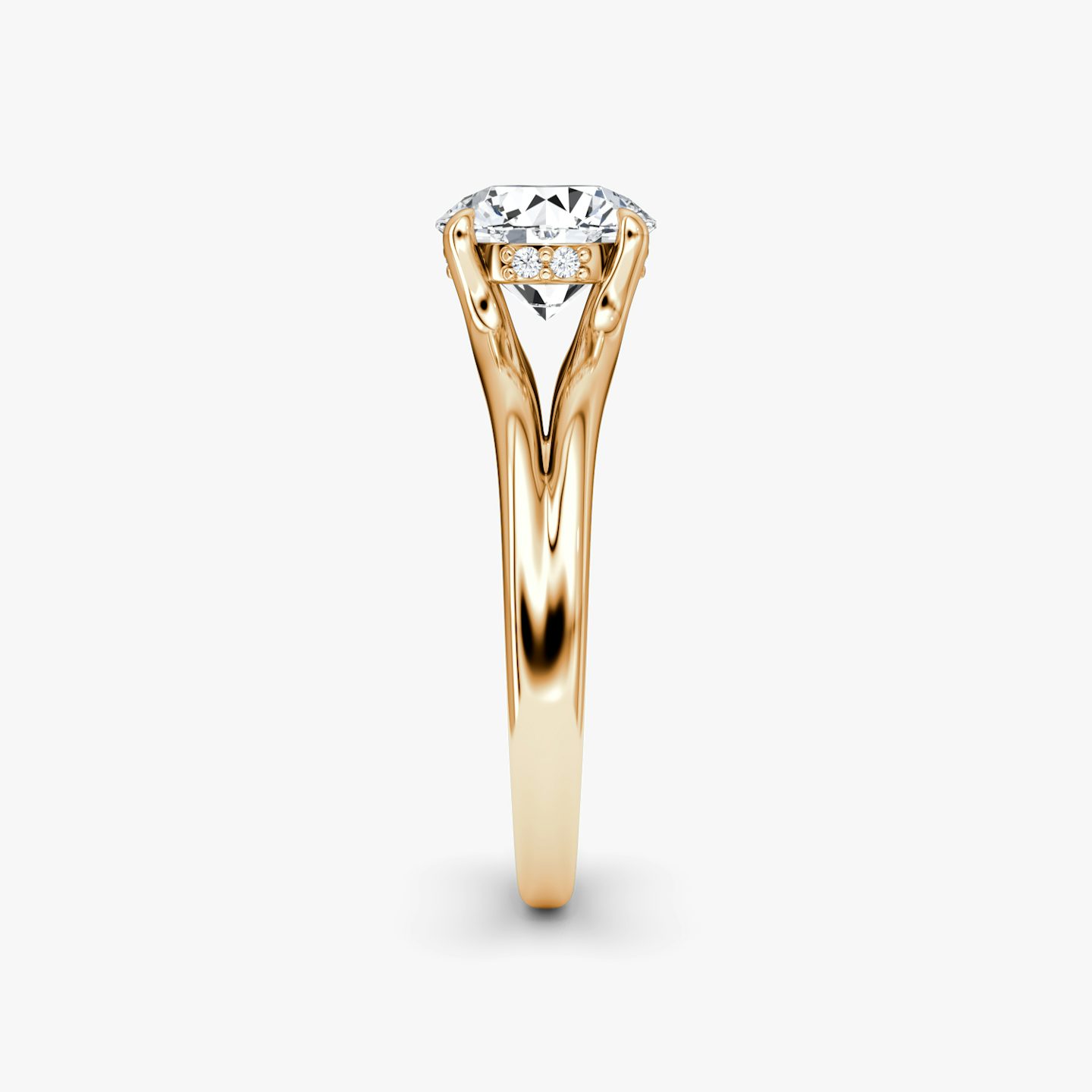 The Floating Split Band | Round Brilliant | 14k | 14k Rose Gold | Band: Plain | Carat weight: See full inventory | Diamond orientation: vertical