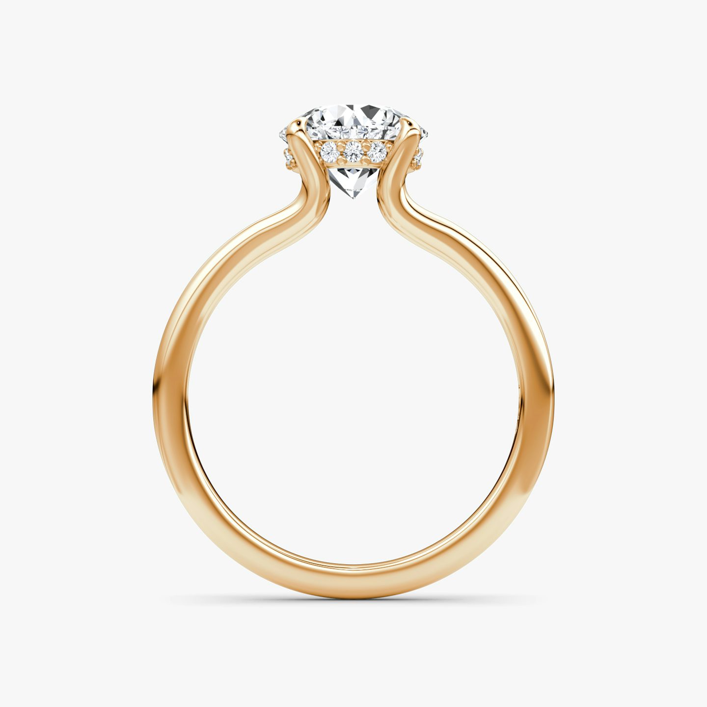 The Floating Split Band | Round Brilliant | 14k | 14k Rose Gold | Band: Plain | Carat weight: See full inventory | Diamond orientation: vertical