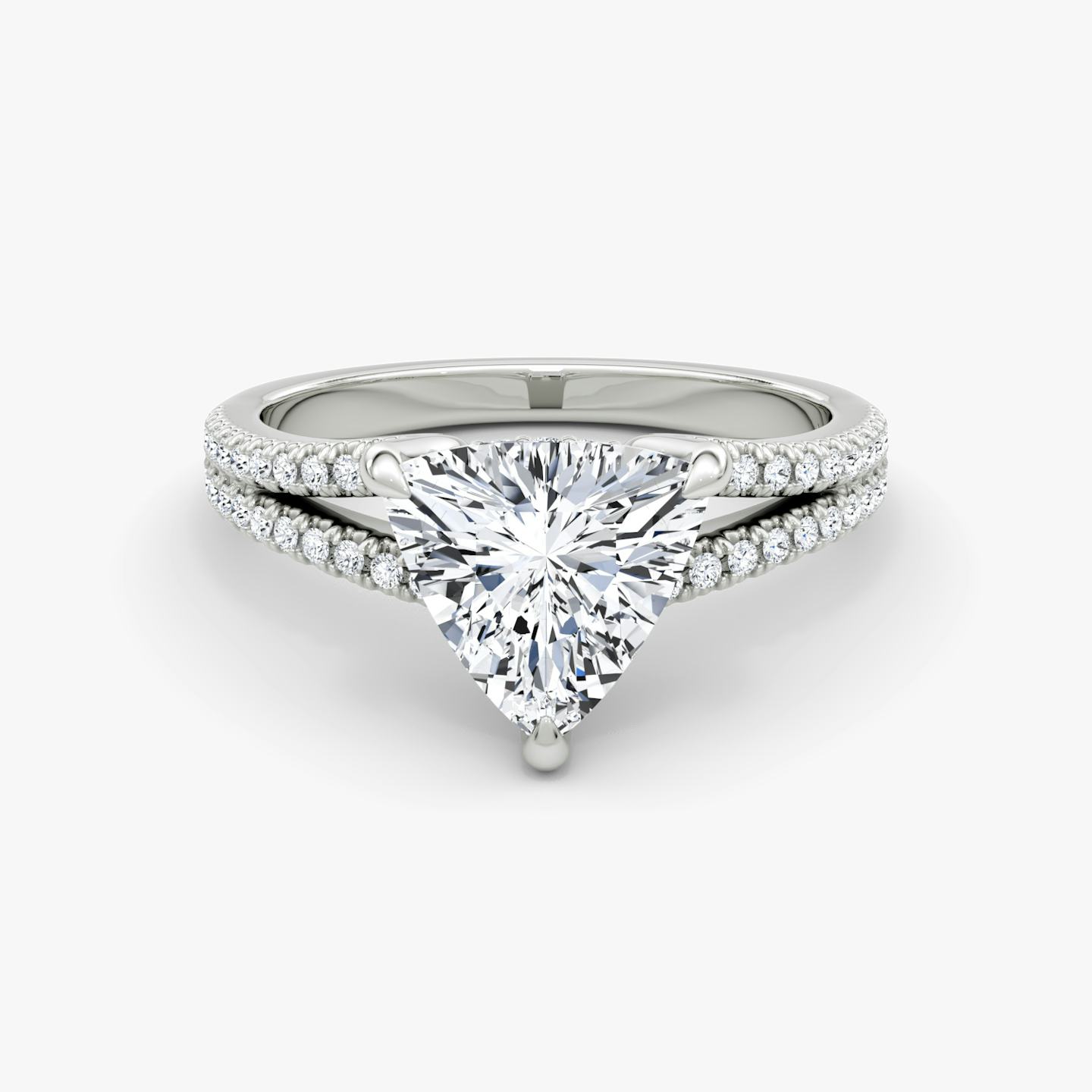 The Floating Split Band | Trillion | 18k | 18k White Gold | Band: Pavé | Diamond orientation: vertical | Carat weight: See full inventory