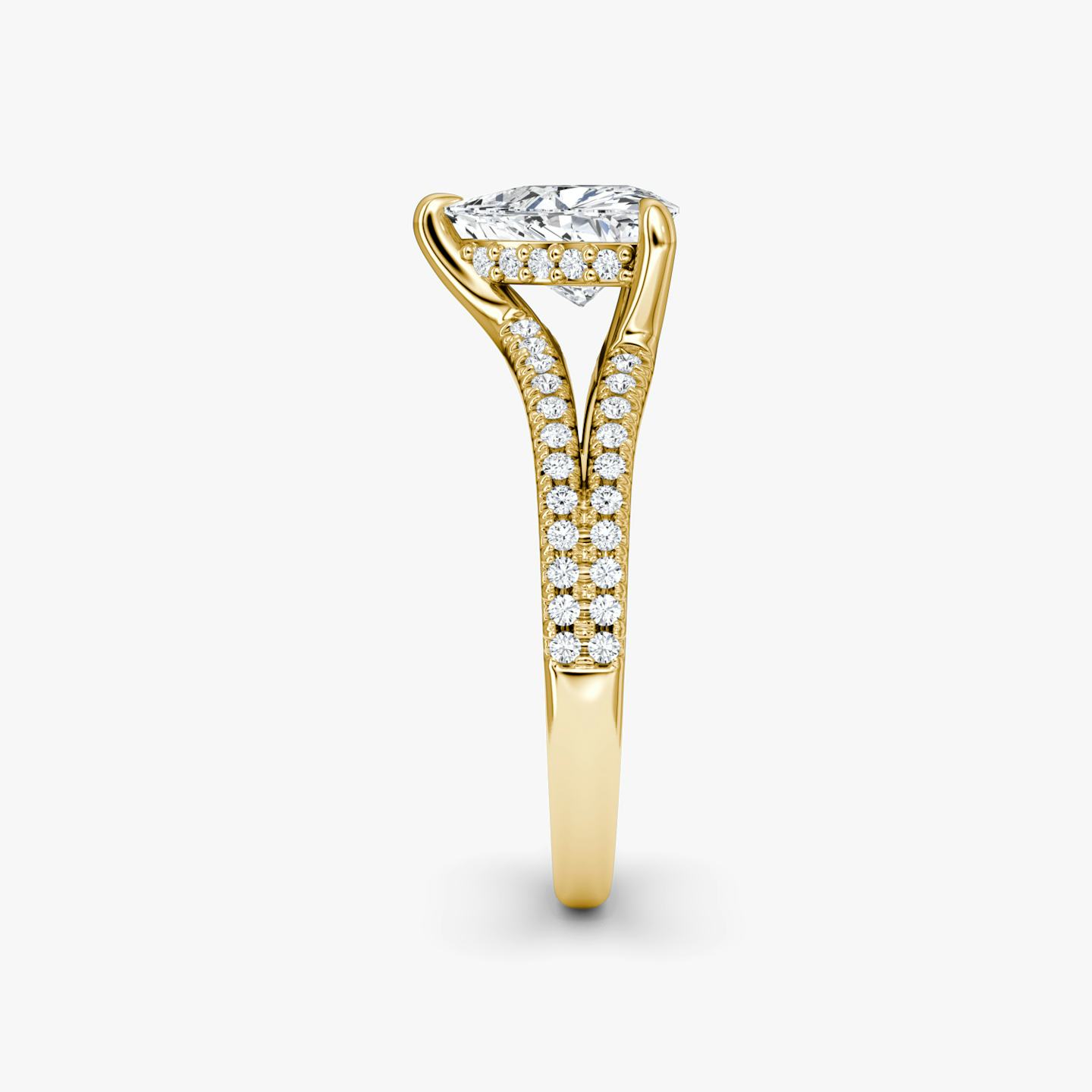 The Floating Split Band | Trillion | 18k | 18k Yellow Gold | Band: Pavé | Diamond orientation: vertical | Carat weight: See full inventory