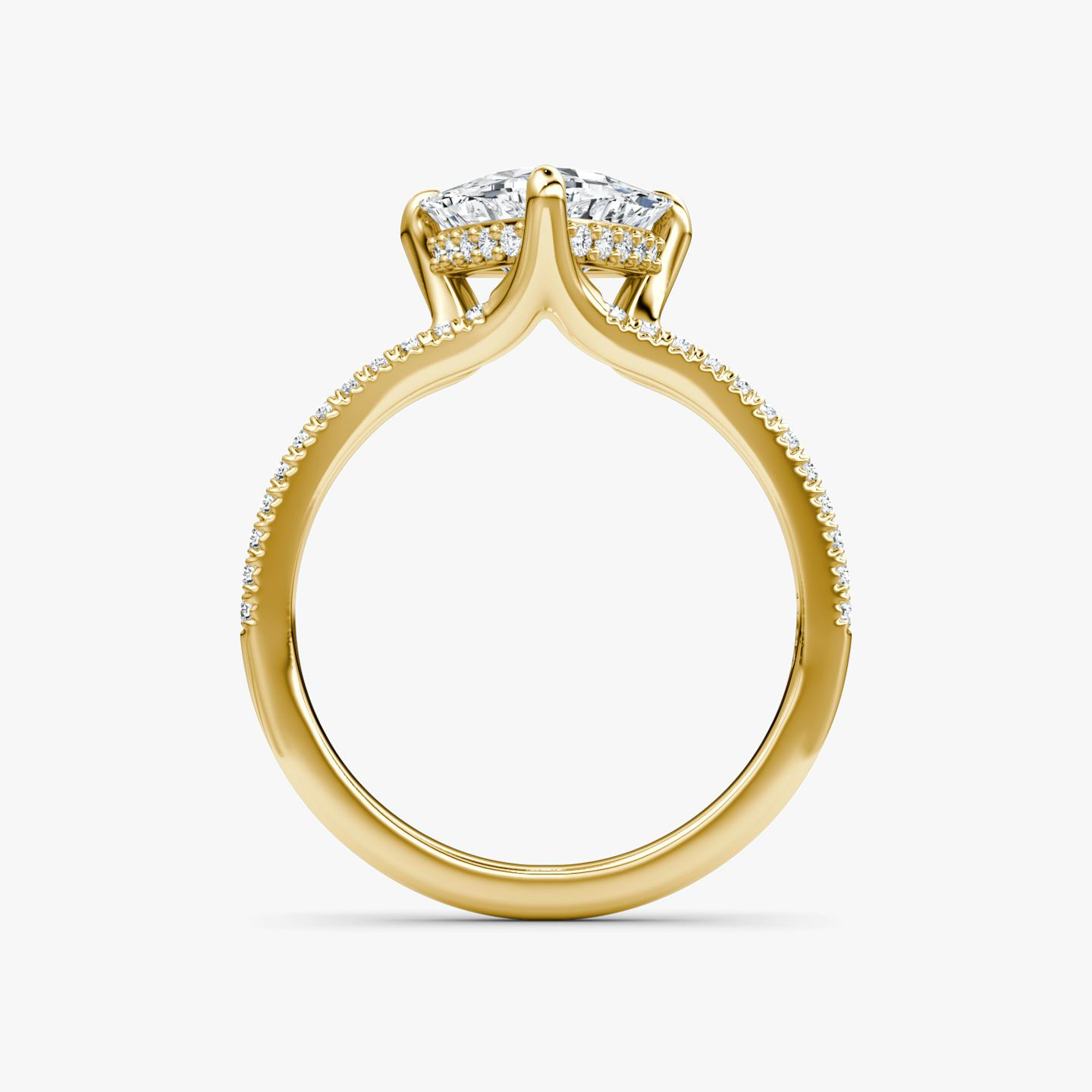 The Floating Split Band | Trillion | 18k | 18k Yellow Gold | Band: Pavé | Diamond orientation: vertical | Carat weight: See full inventory