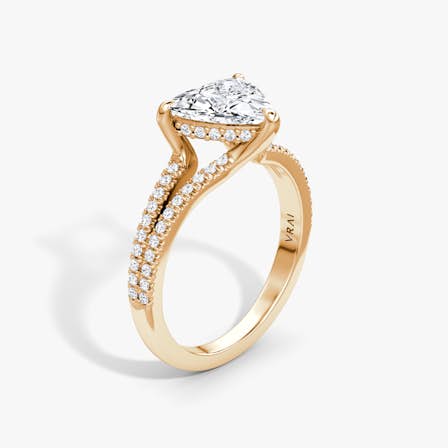 Floating Split Band Solitaire Trillion Ring