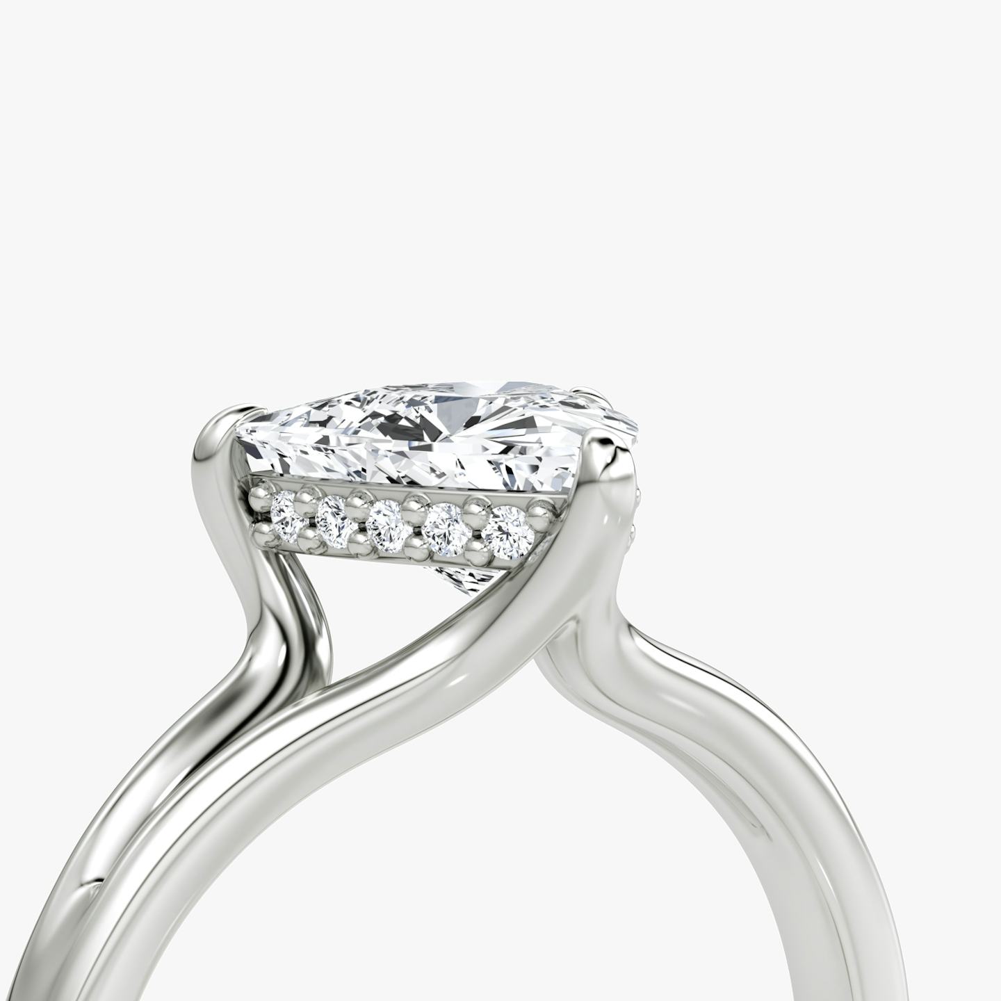 The Floating Split Band | Trillion | Platinum | Band: Plain | Diamond orientation: vertical | Carat weight: See full inventory
