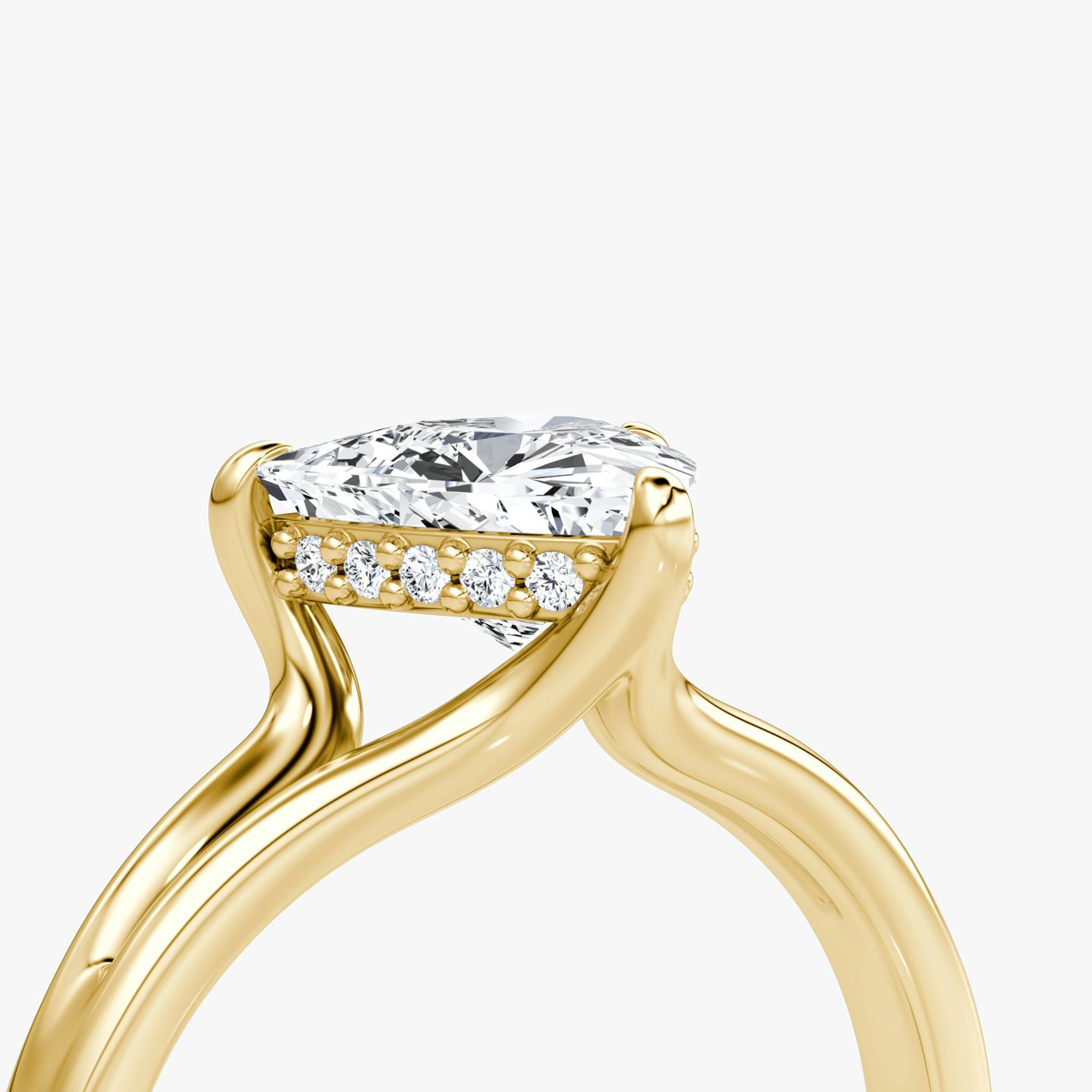 The Floating Split Band | Trillion | 18k | 18k Yellow Gold | Band: Plain | Diamond orientation: vertical | Carat weight: See full inventory