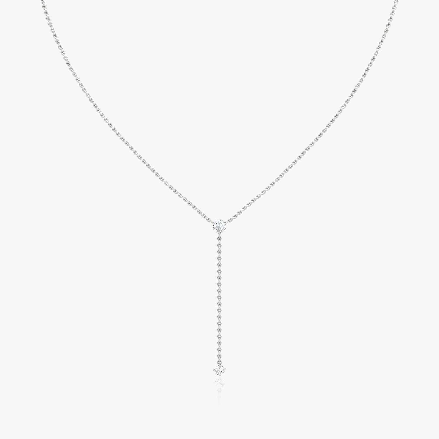 Duo Lariat Gold Diamond Necklace