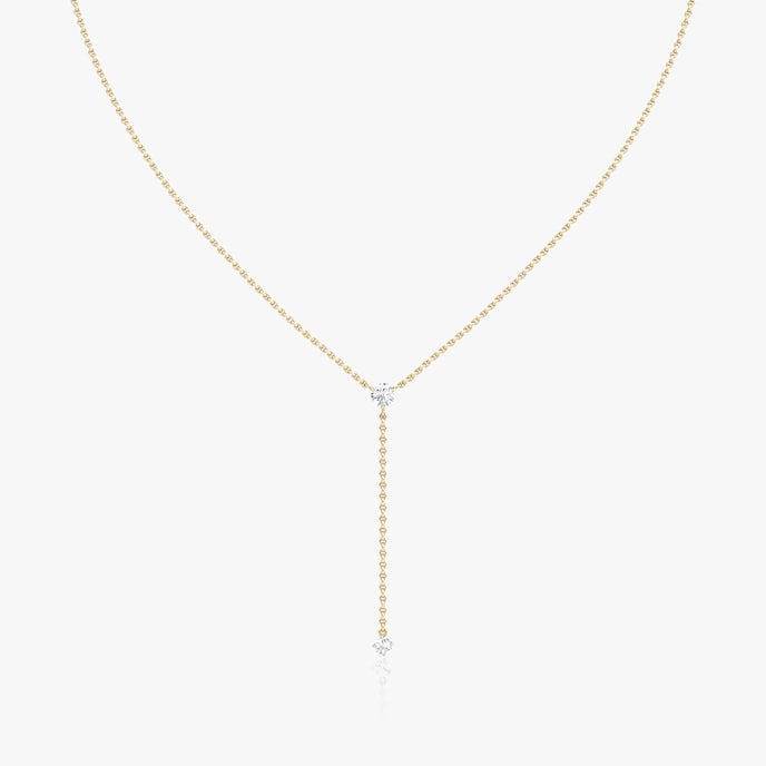 Collier Duo LariatRond Brillant | Yellow Gold