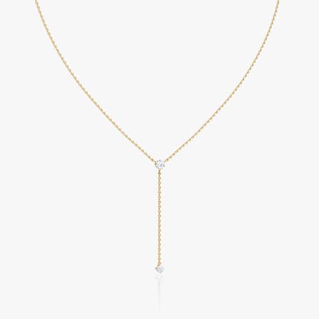 Duo lariat gold necklace