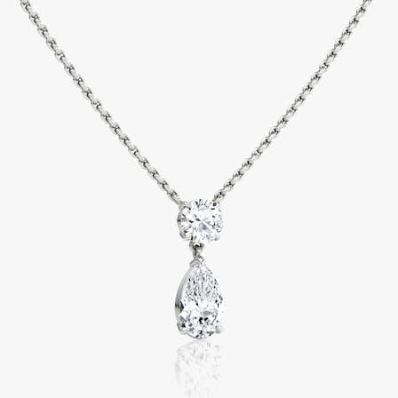 Duo Drop Pear Diamond Necklace