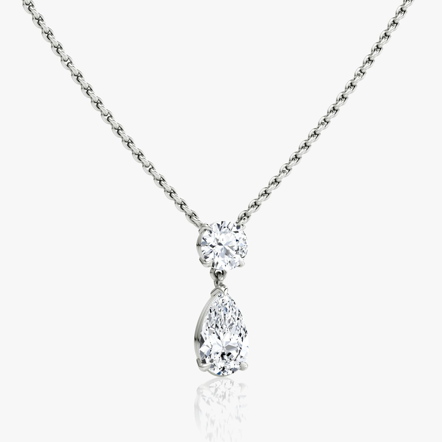 Duo Drop Pear Diamond Necklace
