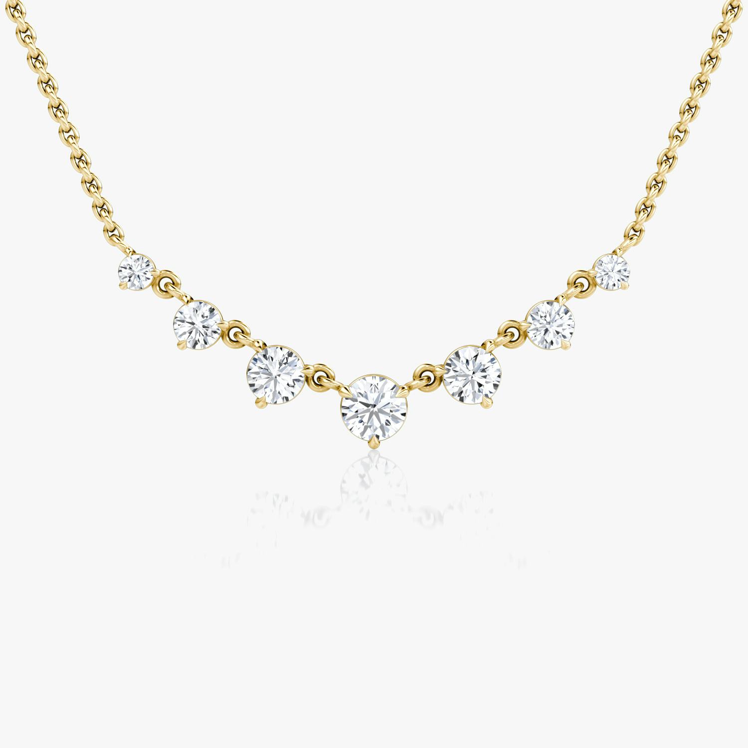 VRAI Linked Tennis Round Brilliant Necklaces | 14K Yellow Gold