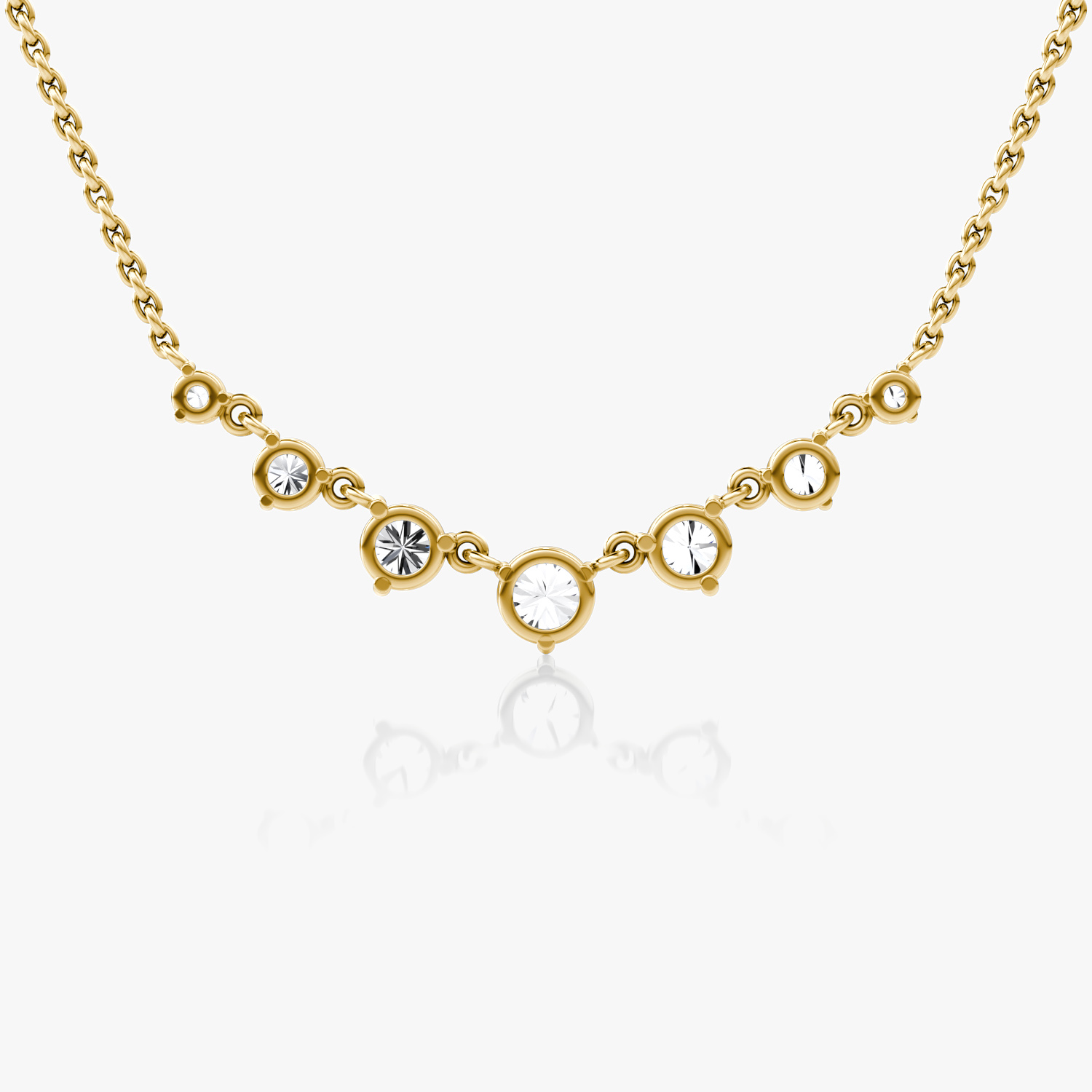 Linked Tennis Necklace in Yellow Gold