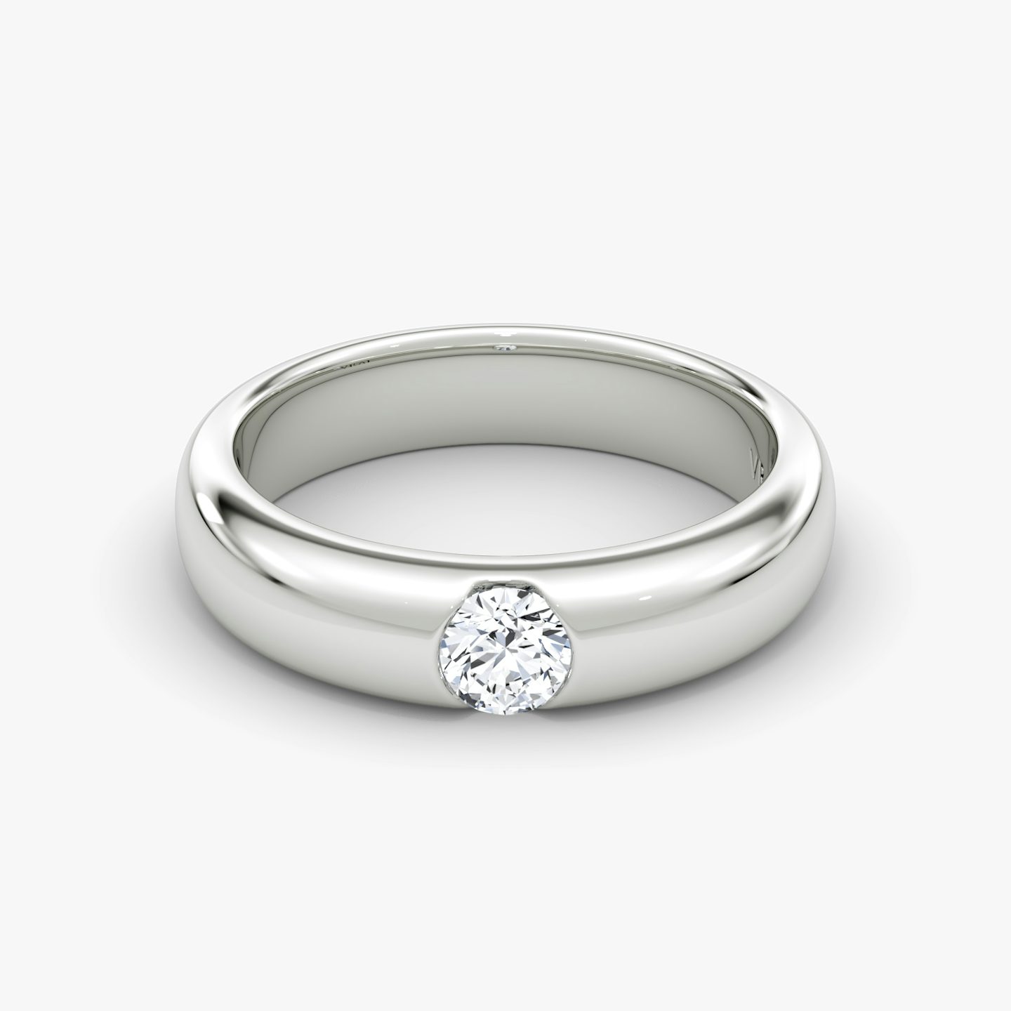 Alliance Inlay | Rond Brillant | 18k | Or blanc 18 carats | Version: Large