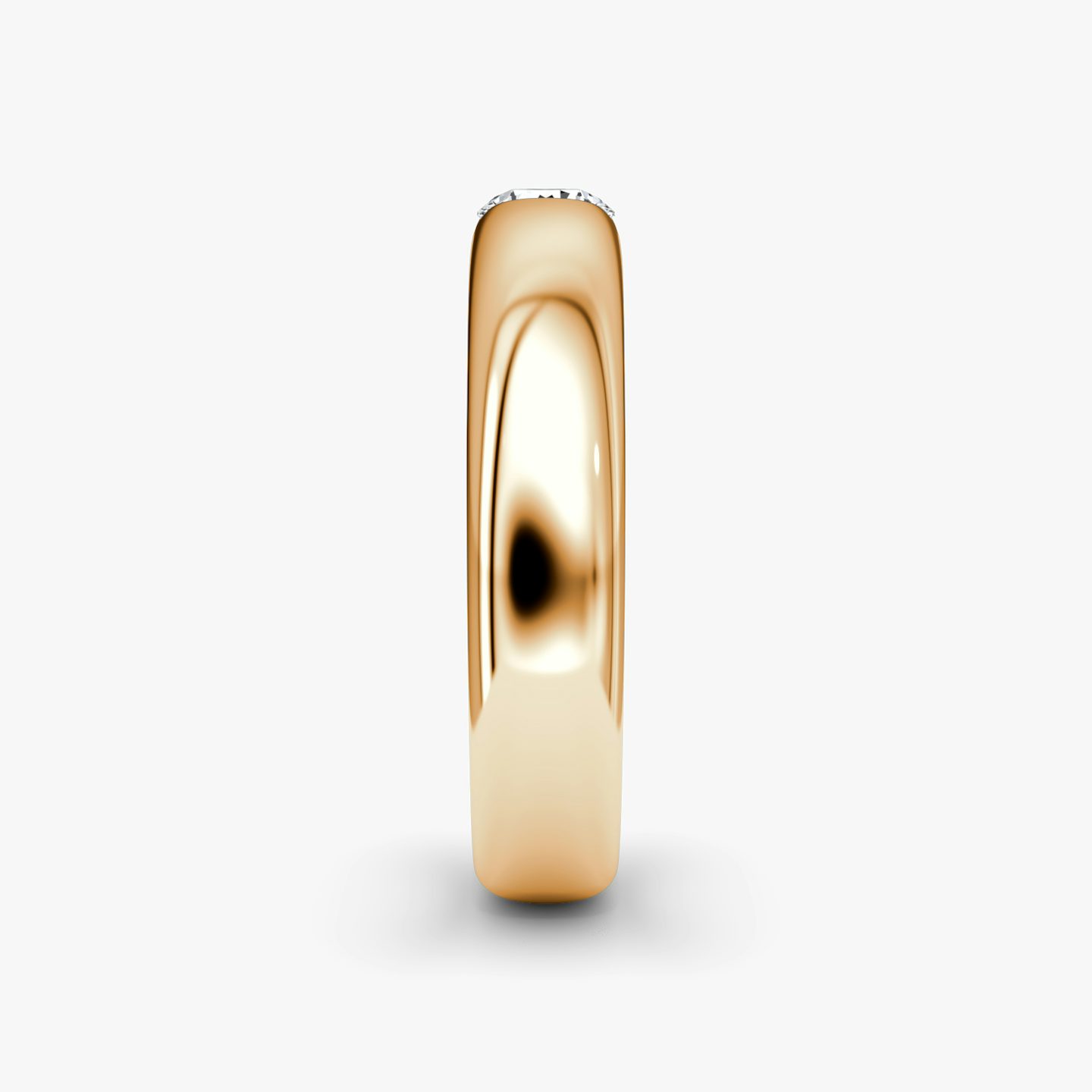 The Round Inlay Band | Round Brilliant | 14k | 14k Rose Gold | Version: Large