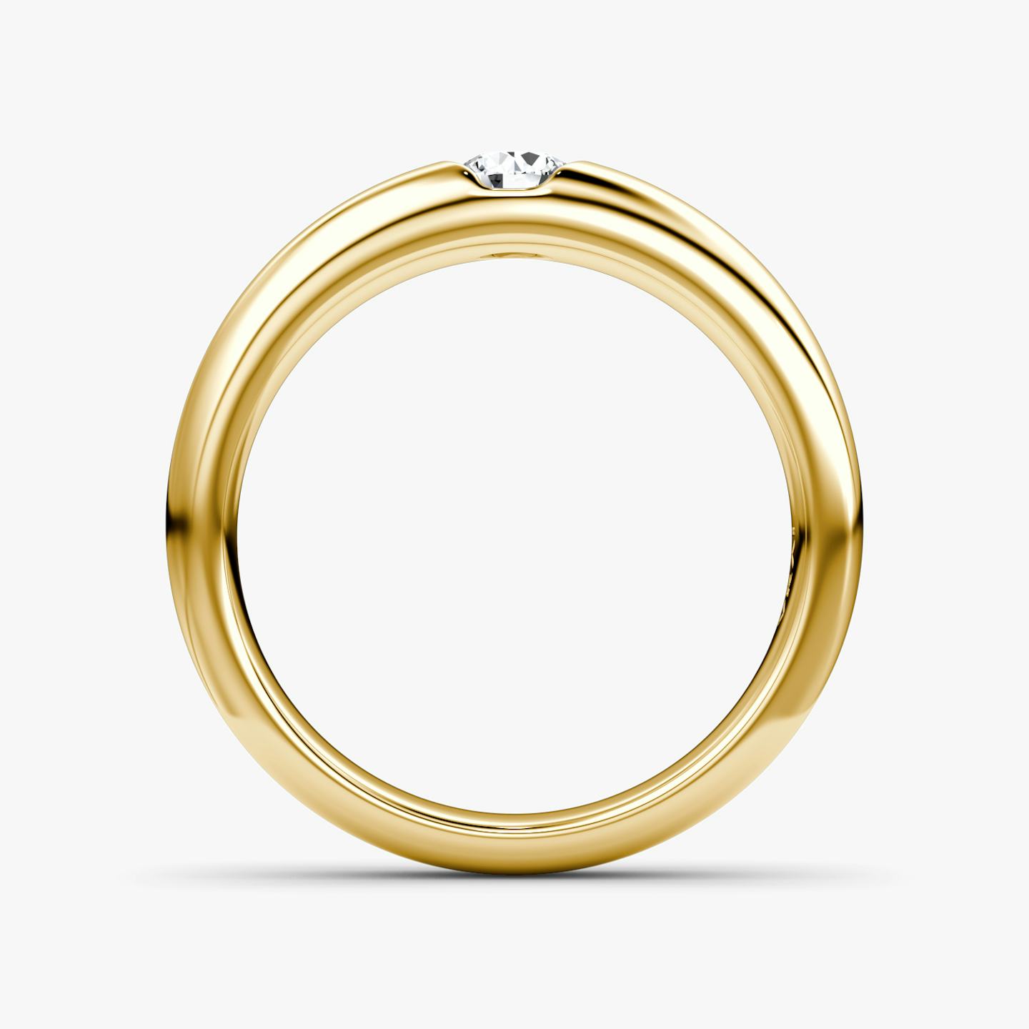 The Round Inlay Band | Round Brilliant | 18k | 18k Yellow Gold | Version: Large