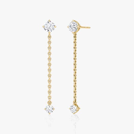 Duo Drop Diamond Earrings