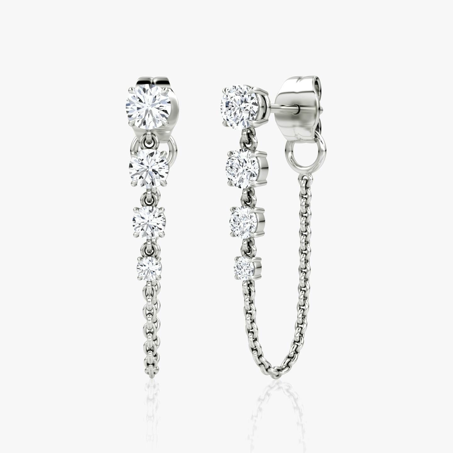 Linked Tennis Earring | Round Brilliant | 14k | 18k White Gold | Carat weight: 0.55