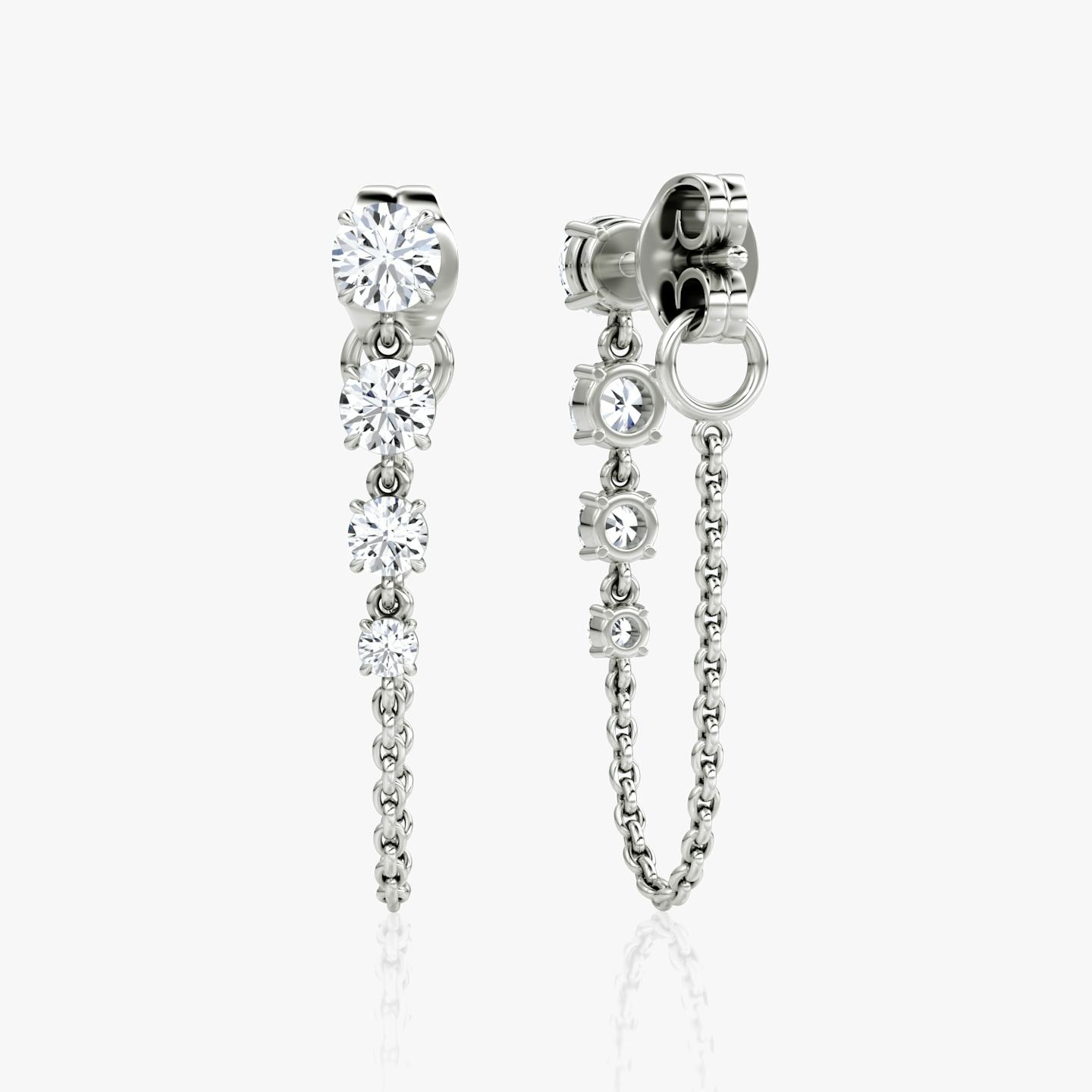 Linked Tennis Earring | Round Brilliant | 14k | 18k White Gold | Carat weight: 0.55