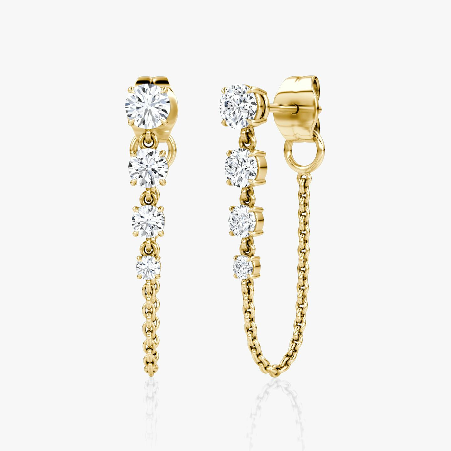 Linked Tennis Earring | Round Brilliant | 14k | 18k Yellow Gold | Carat weight: 0.55