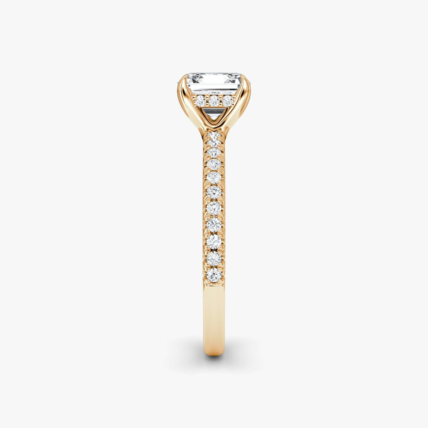 The Floating Solitaire | Asscher | 14k | 14k Rose Gold | Band: Pavé | Diamond orientation: vertical | Carat weight: See full inventory