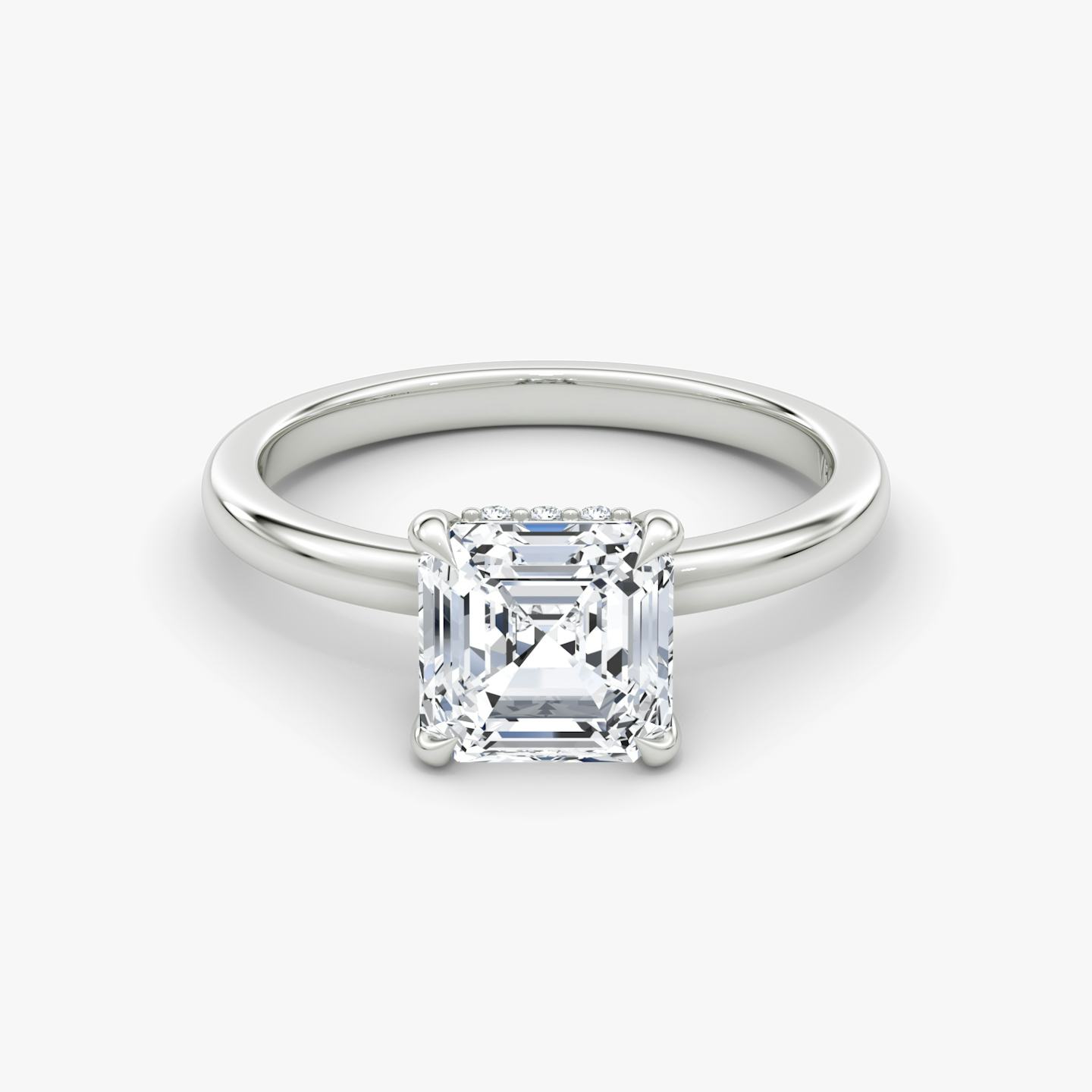 The Floating Solitaire | Asscher | 18k | 18k White Gold | Band: Plain | Diamond orientation: vertical | Carat weight: See full inventory