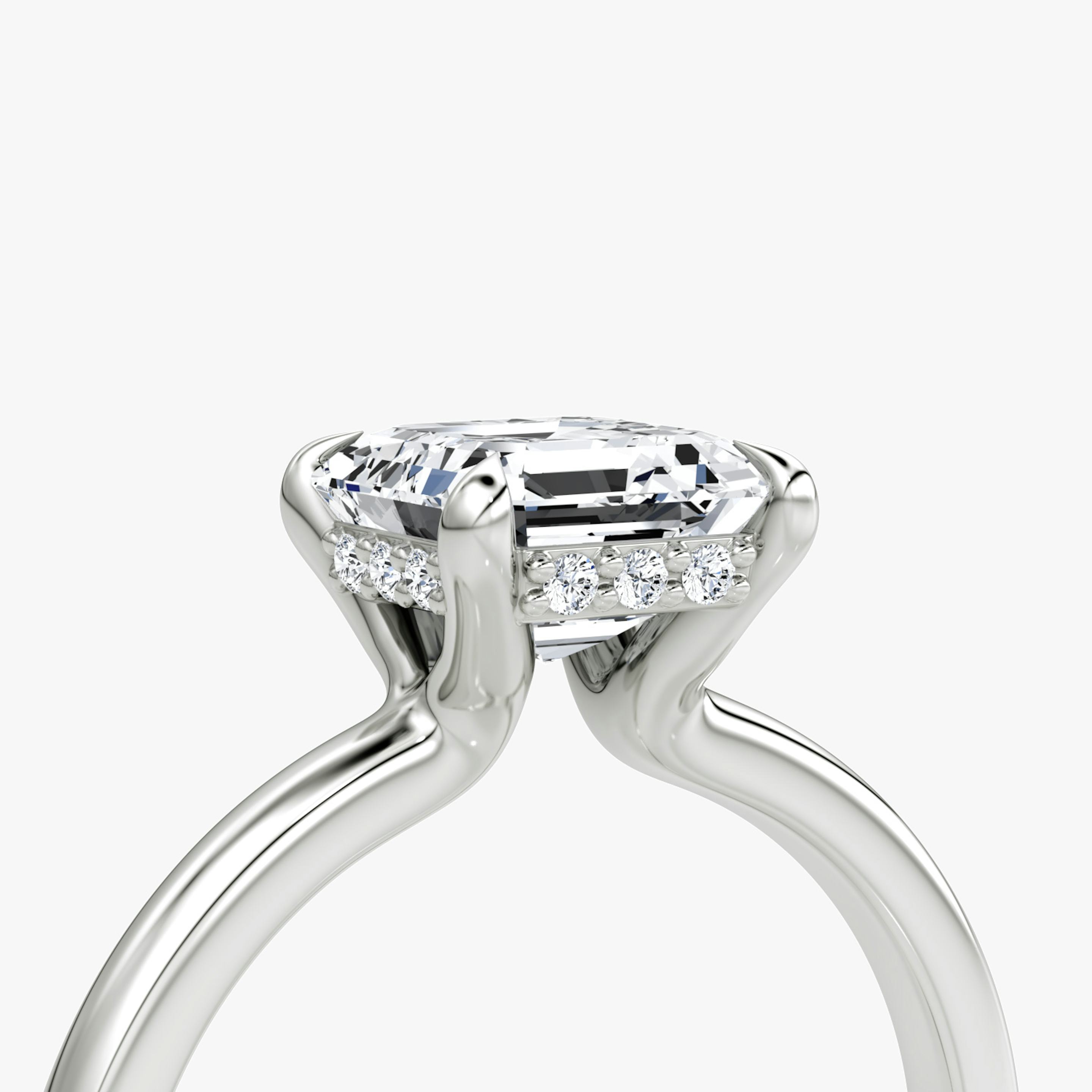 The Floating Solitaire | Asscher | Platinum | Band: Plain | Diamond orientation: vertical | Carat weight: See full inventory