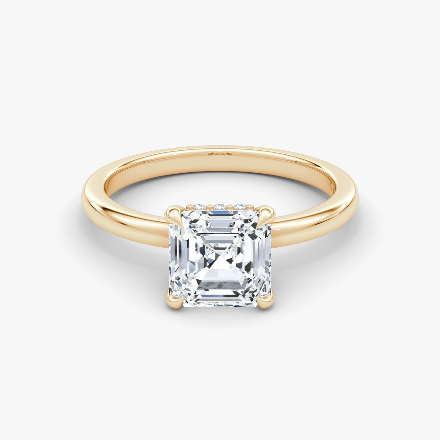 The Floating Solitaire | Asscher | 14k | 14k Rose Gold | Band: Plain | Diamond orientation: vertical | Carat weight: See full inventory
