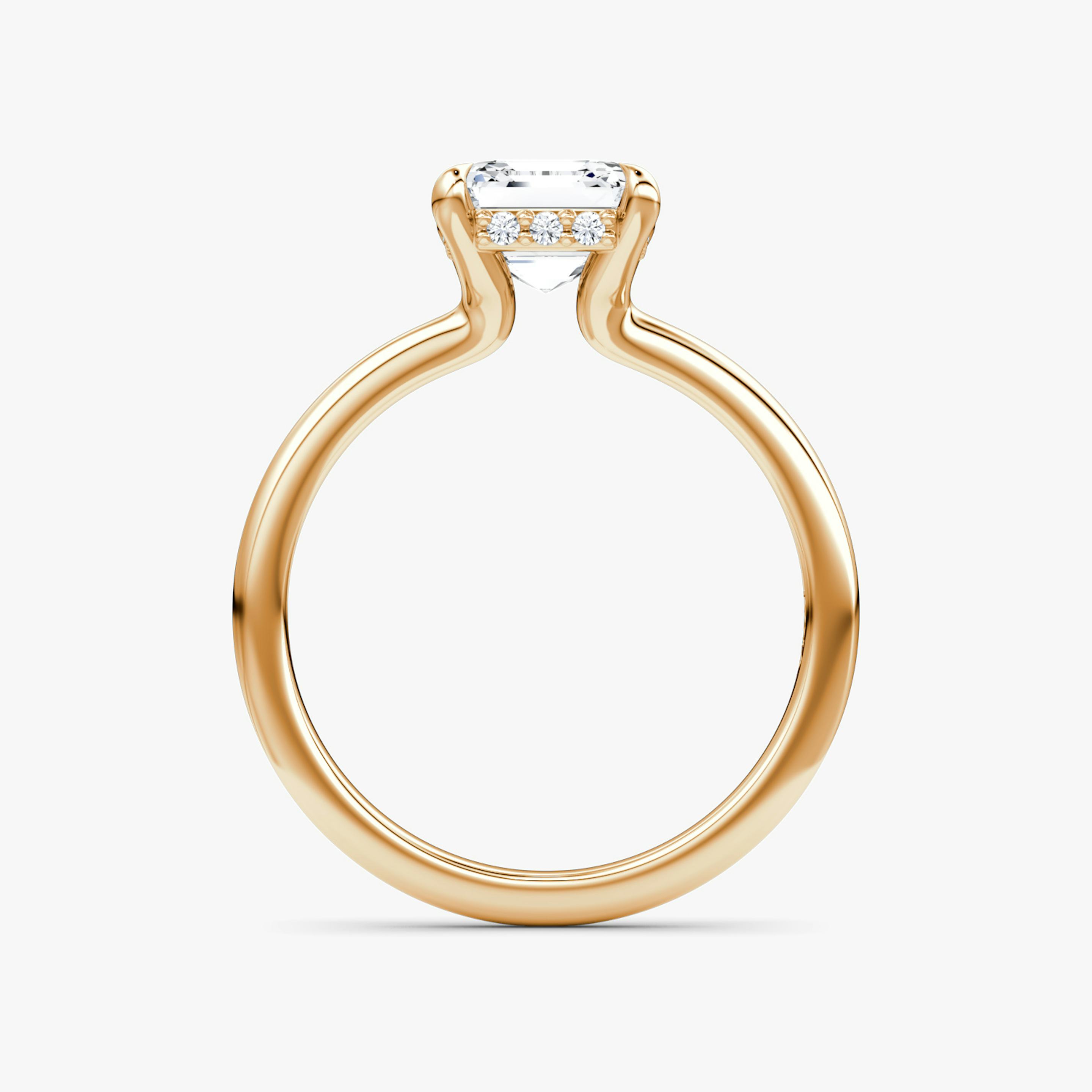 The Floating Solitaire | Asscher | 14k | 14k Rose Gold | Band: Plain | Diamond orientation: vertical | Carat weight: See full inventory