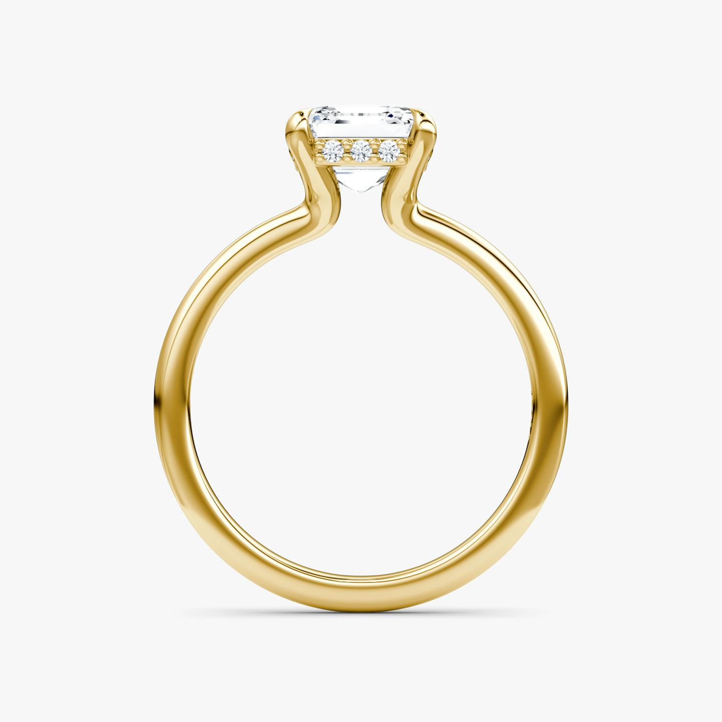 The Floating Solitaire | Asscher | 18k | 18k Yellow Gold | Band: Plain | Diamond orientation: vertical | Carat weight: See full inventory