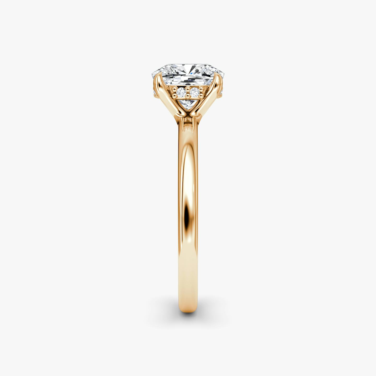 The Floating Solitaire | Pavé Cushion | 14k | 14k Rose Gold | Band: Plain | Diamond orientation: vertical | Carat weight: See full inventory