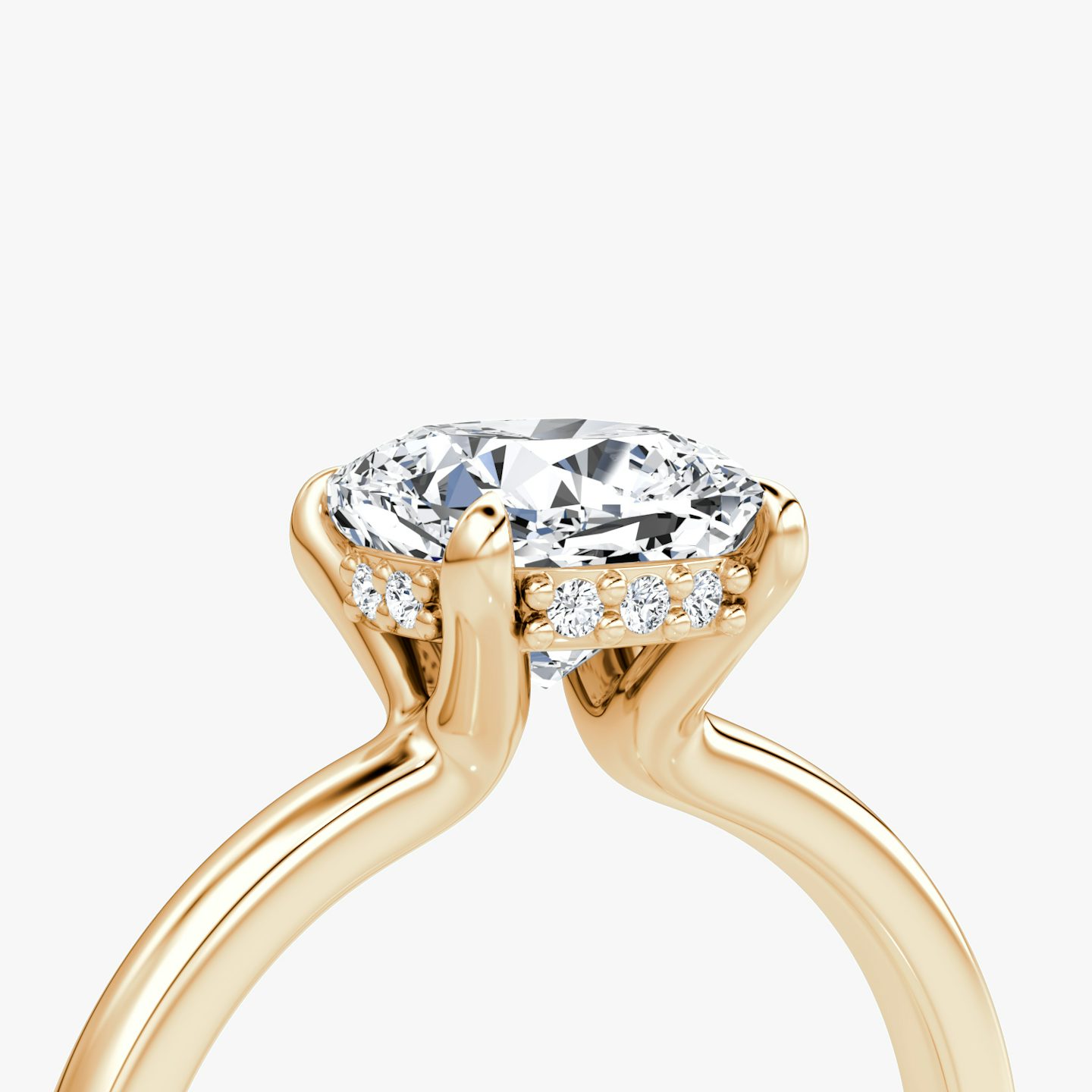 The Floating Solitaire | cushion | 14k | rose-gold | bandAccent: plain | diamondOrientation: vertical | caratWeight: other