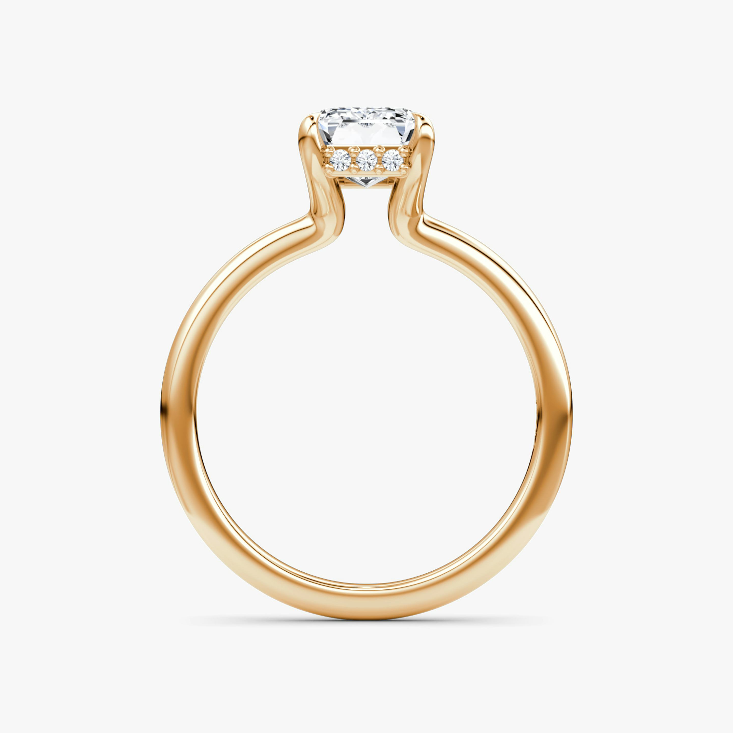 The Floating Solitaire | Emerald | 14k | 14k Rose Gold | Band: Plain | Diamond orientation: vertical | Carat weight: See full inventory
