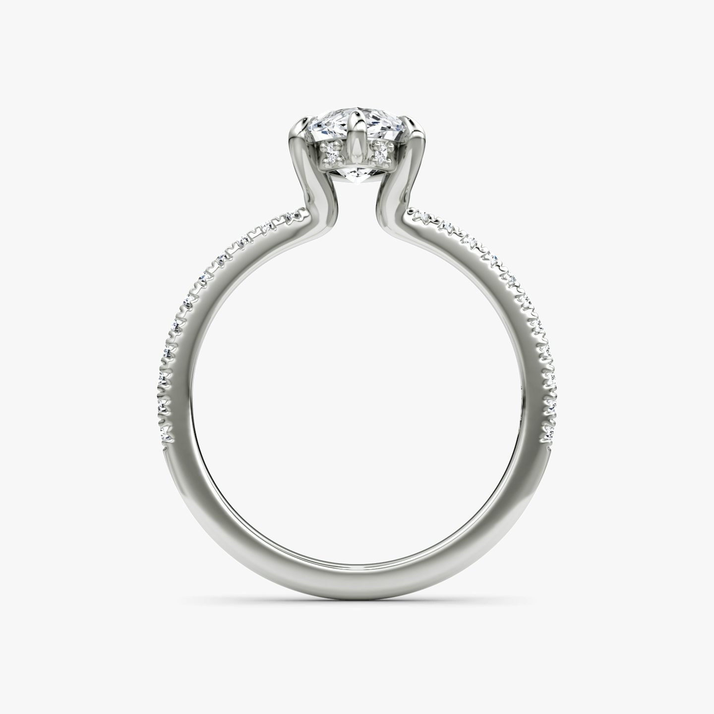 The Floating Solitaire | Pavé Marquise | 18k | 18k White Gold | Band: Pavé | Diamond orientation: vertical | Carat weight: See full inventory