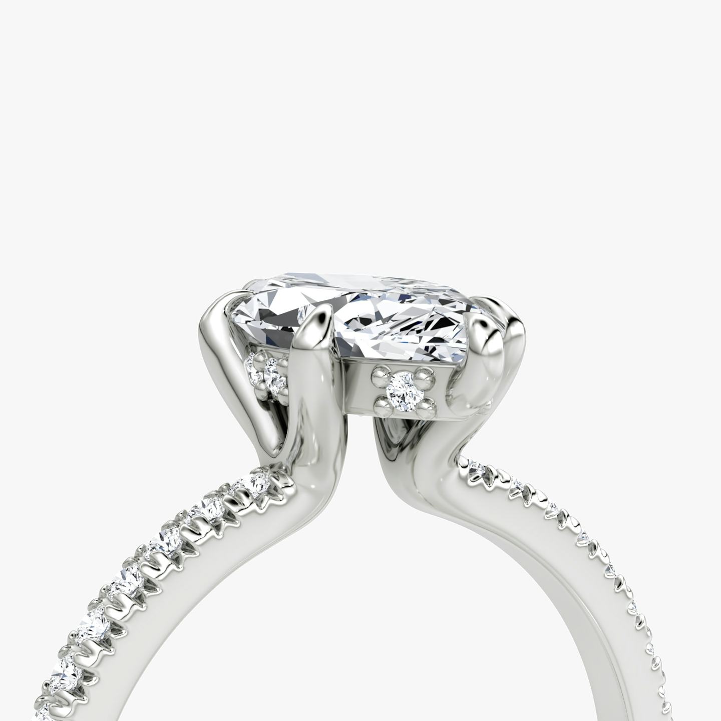 The Floating Solitaire | Pavé Marquise | Platinum | Band: Pavé | Diamond orientation: vertical | Carat weight: See full inventory