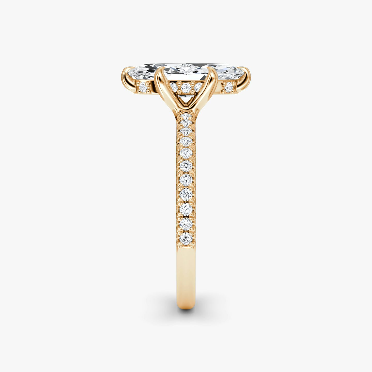 The Floating Solitaire | Pavé Marquise | 14k | 14k Rose Gold | Band: Pavé | Diamond orientation: vertical | Carat weight: See full inventory