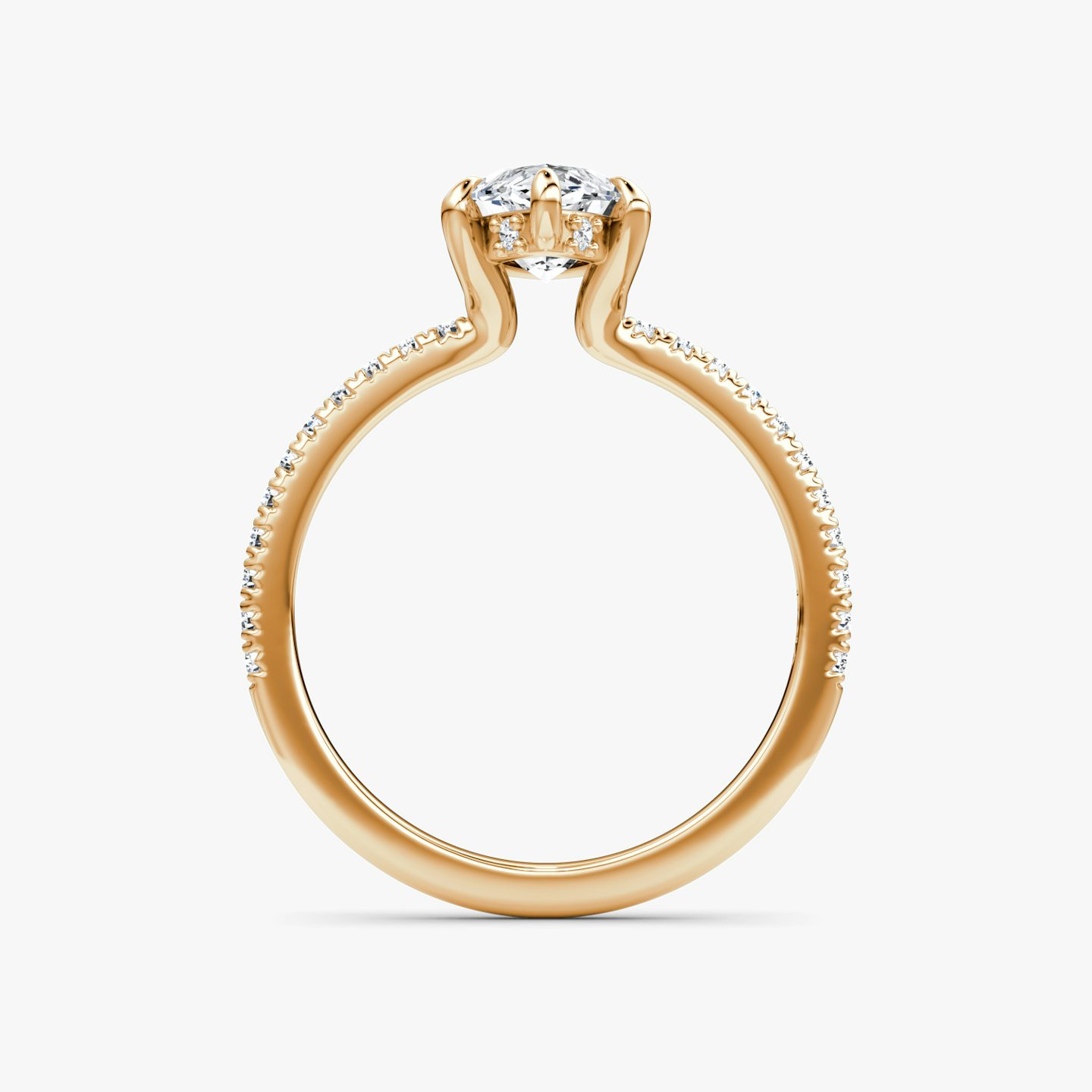 The Floating Solitaire | Pavé Marquise | 14k | 14k Rose Gold | Band: Pavé | Diamond orientation: vertical | Carat weight: See full inventory