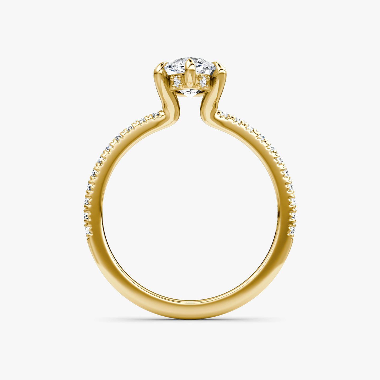The Floating Solitaire | Pavé Marquise | 18k | 18k Yellow Gold | Band: Pavé | Diamond orientation: vertical | Carat weight: See full inventory