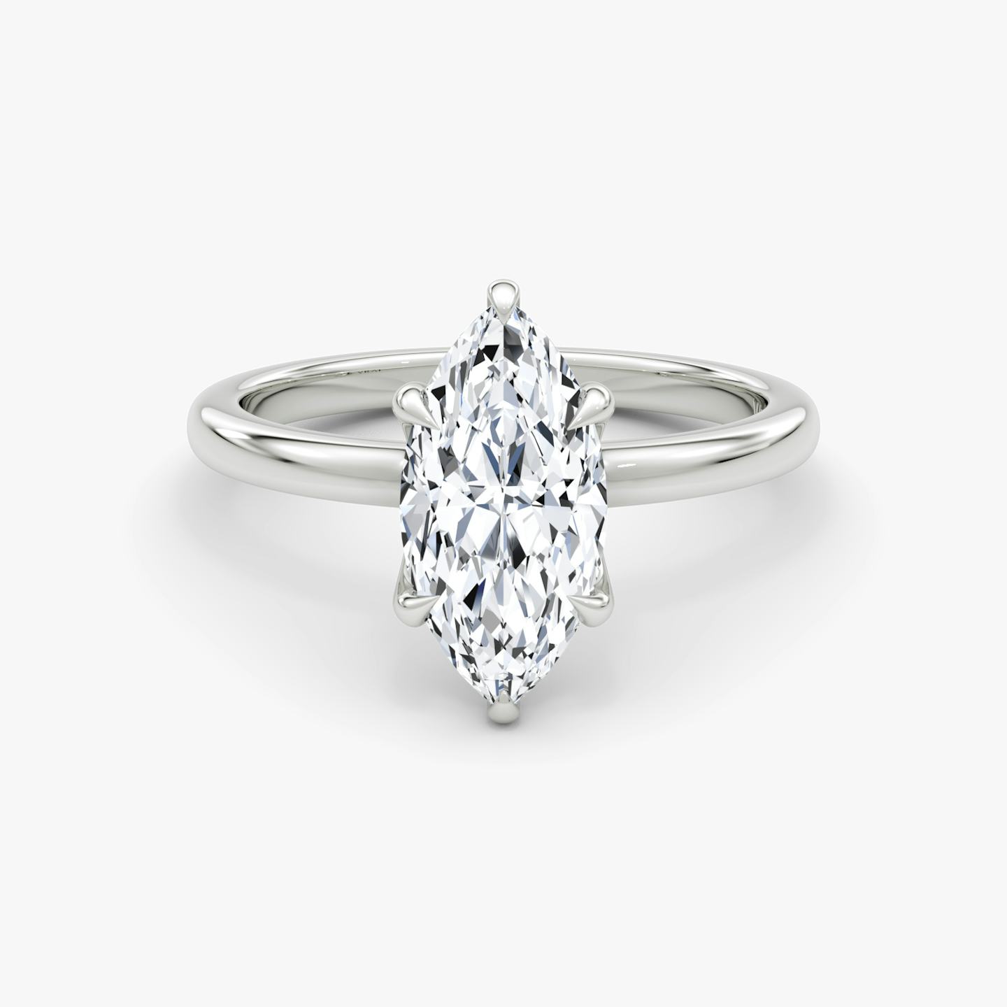 The Floating Solitaire | Pavé Marquise | 18k | 18k White Gold | Band: Plain | Diamond orientation: vertical | Carat weight: See full inventory