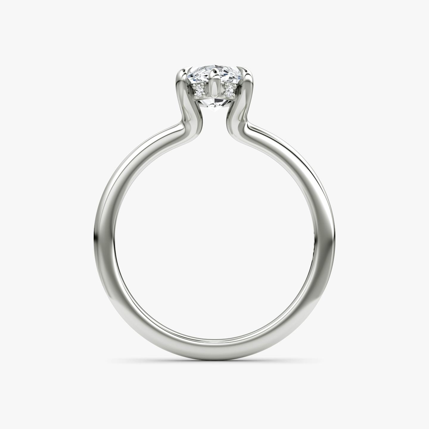 The Floating Solitaire | Pavé Marquise | 18k | 18k White Gold | Band: Plain | Diamond orientation: vertical | Carat weight: See full inventory