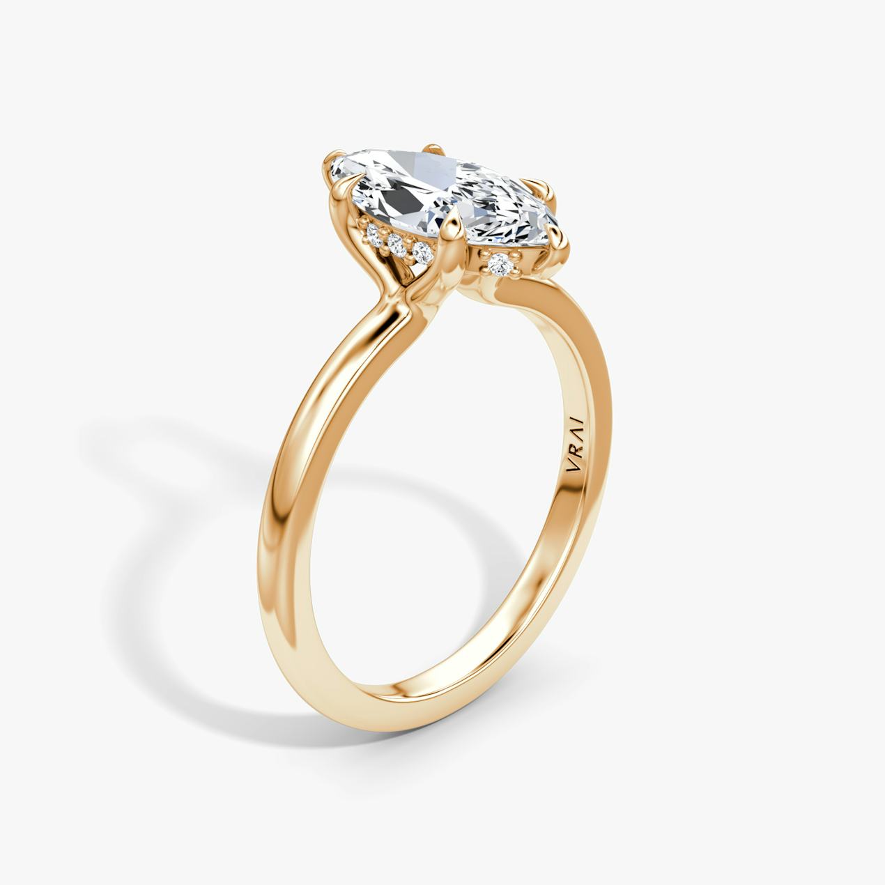 Floating Solitaire Marquise Diamond Ring