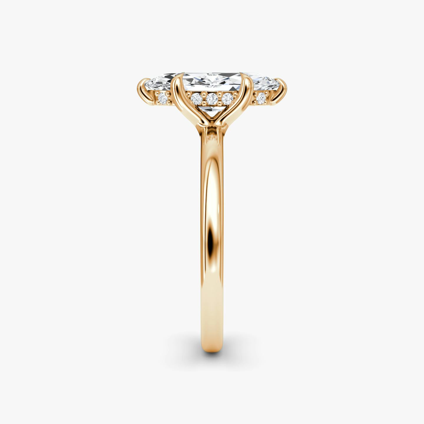 The Floating Solitaire | Pavé Marquise | 14k | 14k Rose Gold | Band: Plain | Diamond orientation: vertical | Carat weight: See full inventory