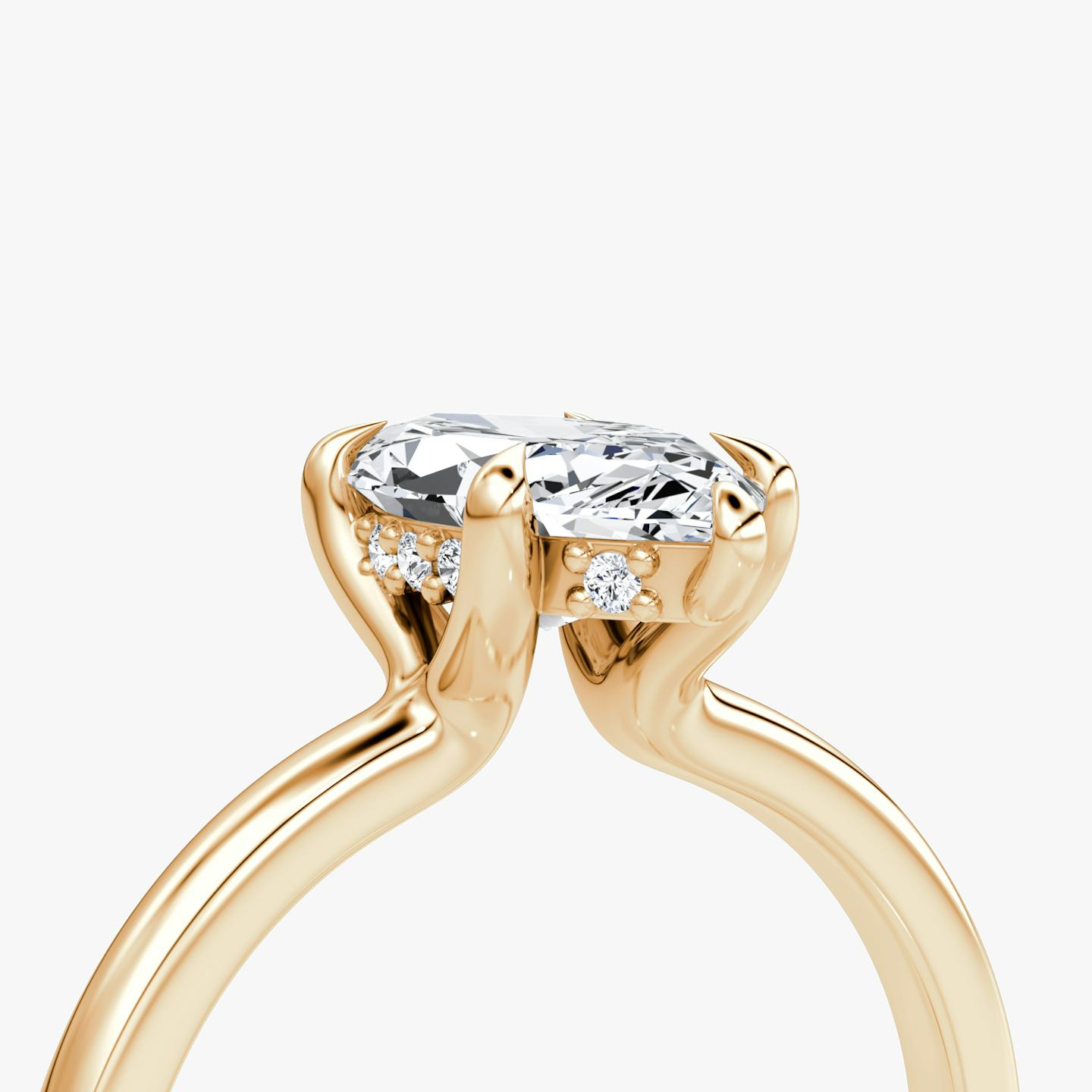 The Floating Solitaire | Pavé Marquise | 14k | 14k Rose Gold | Band: Plain | Diamond orientation: vertical | Carat weight: See full inventory