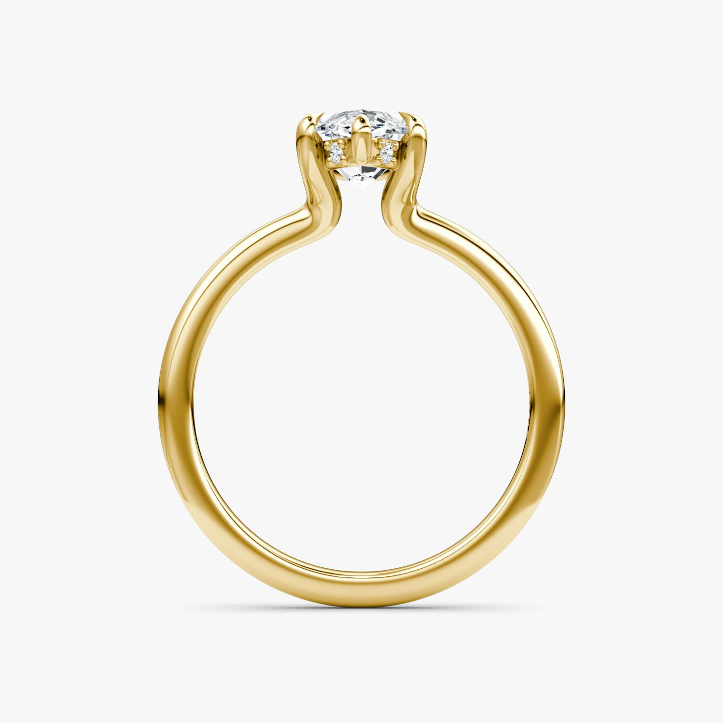 The Floating Solitaire | Pavé Marquise | 18k | 18k Yellow Gold | Band: Plain | Diamond orientation: vertical | Carat weight: See full inventory