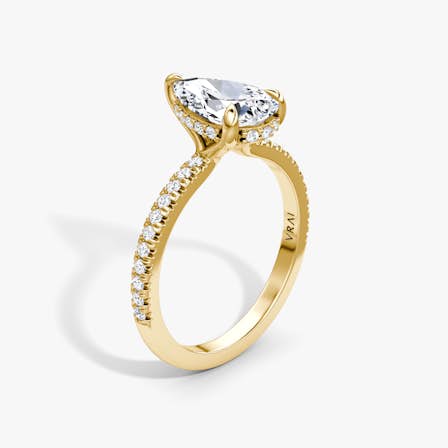 Floating Solitaire Pear Ring