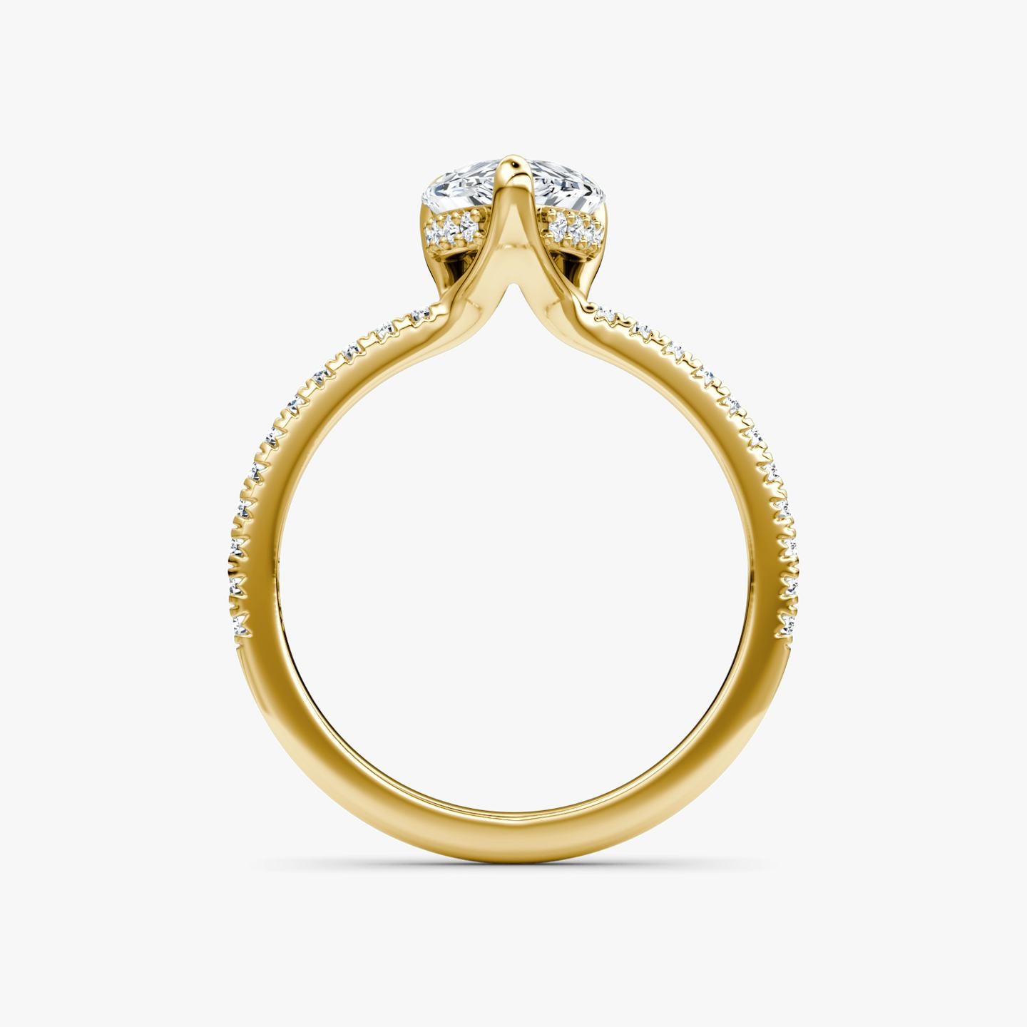 The Floating Solitaire | Pear | 18k | 18k Yellow Gold | Band: Pavé | Diamond orientation: vertical | Carat weight: See full inventory