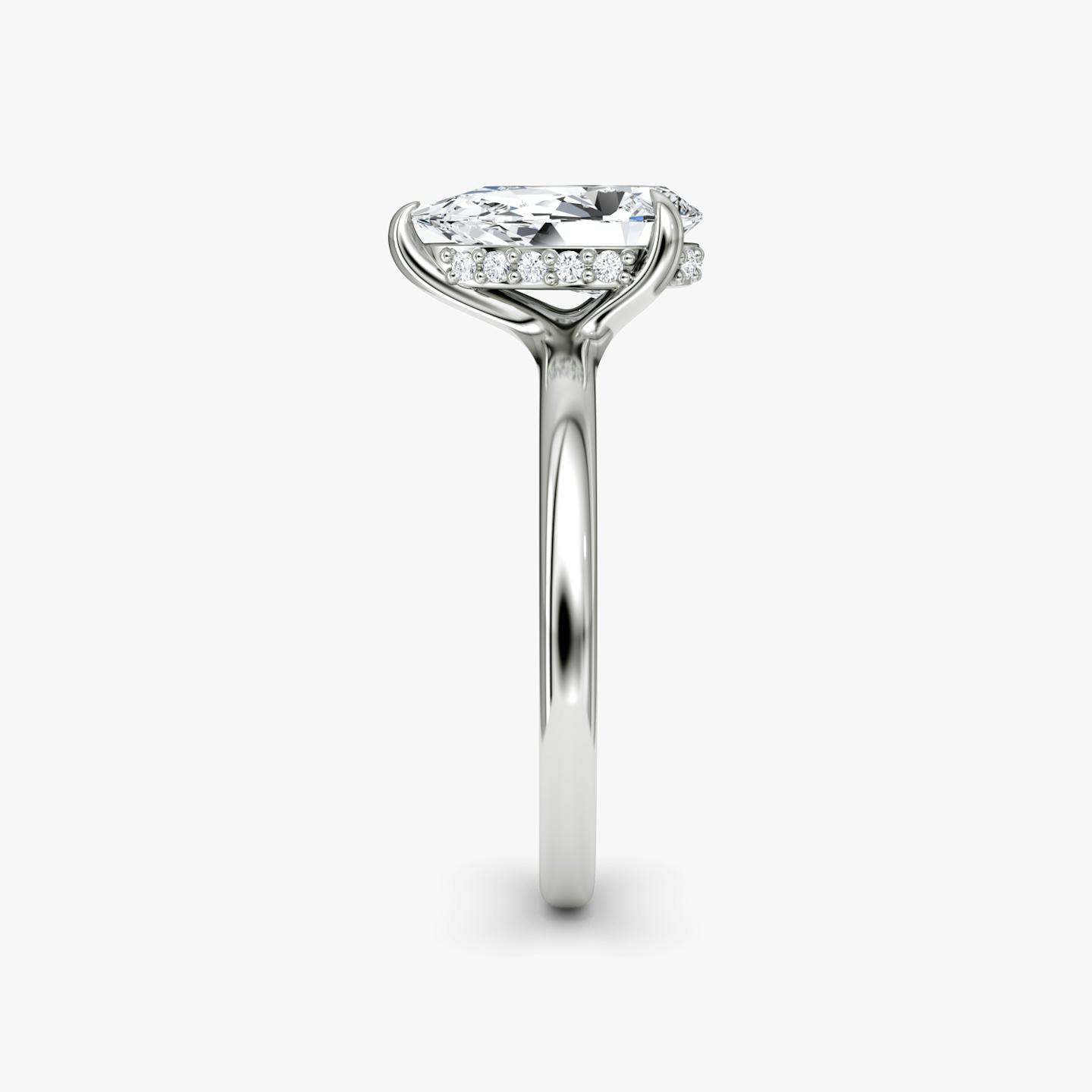 The Floating Solitaire | Pear | Platinum | Band: Plain | Diamond orientation: vertical | Carat weight: See full inventory
