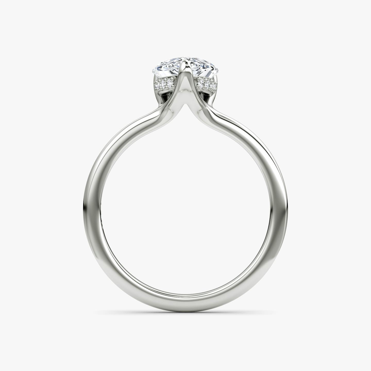 The Floating Solitaire | Pear | Platinum | Band: Plain | Diamond orientation: vertical | Carat weight: See full inventory