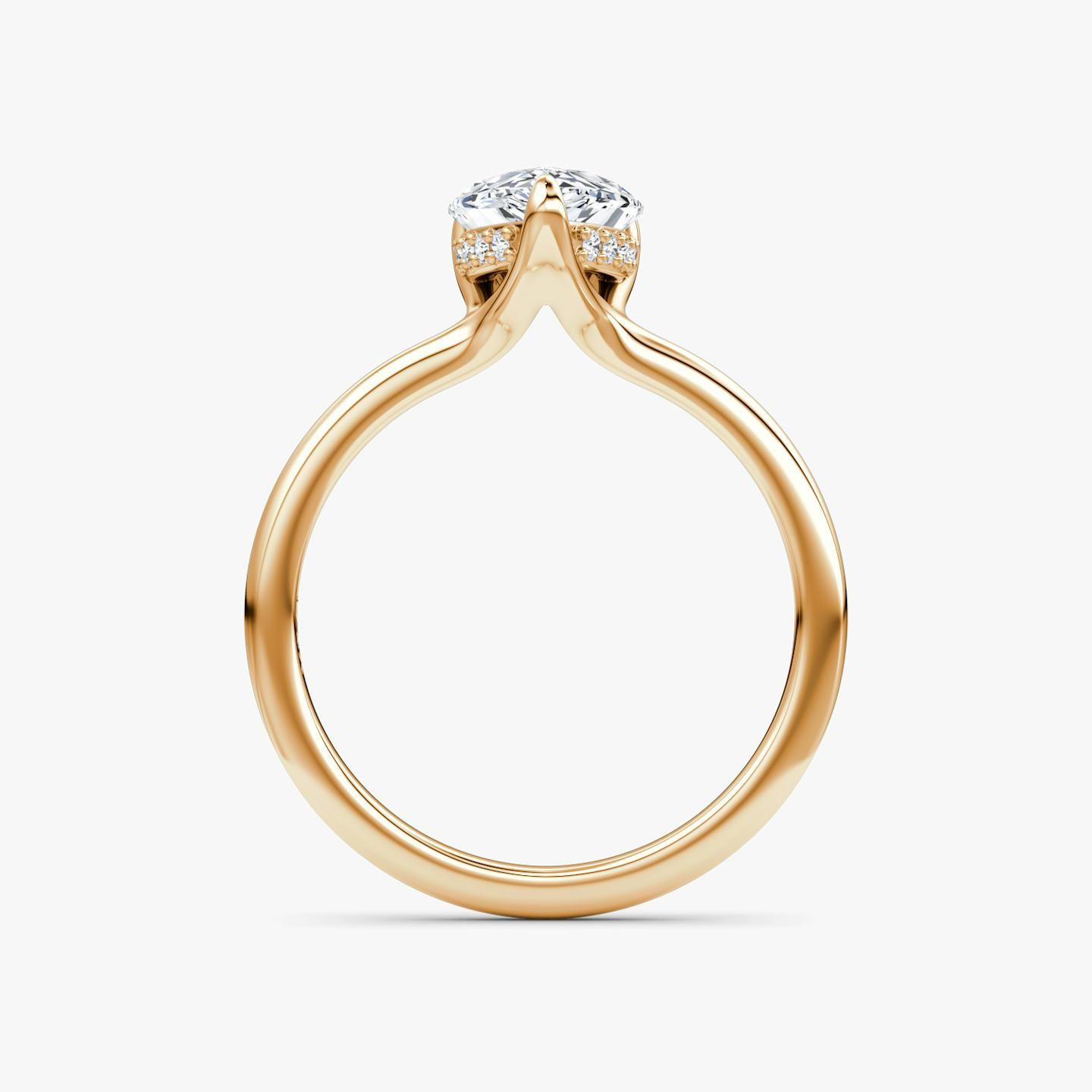 The Floating Solitaire | Pear | 14k | 14k Rose Gold | Band: Plain | Diamond orientation: vertical | Carat weight: See full inventory