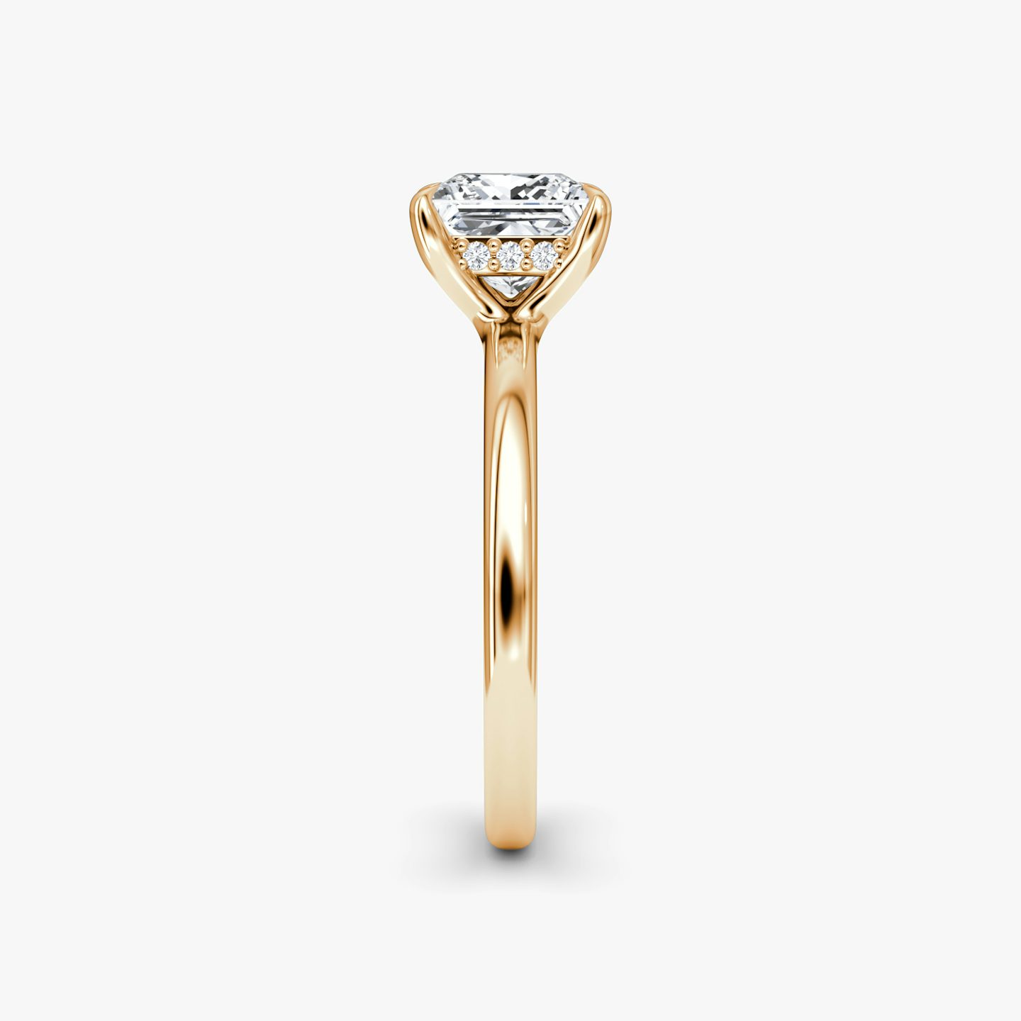 The Floating Solitaire | princess | 14k | rose-gold | bandAccent: plain | diamondOrientation: vertical | caratWeight: other