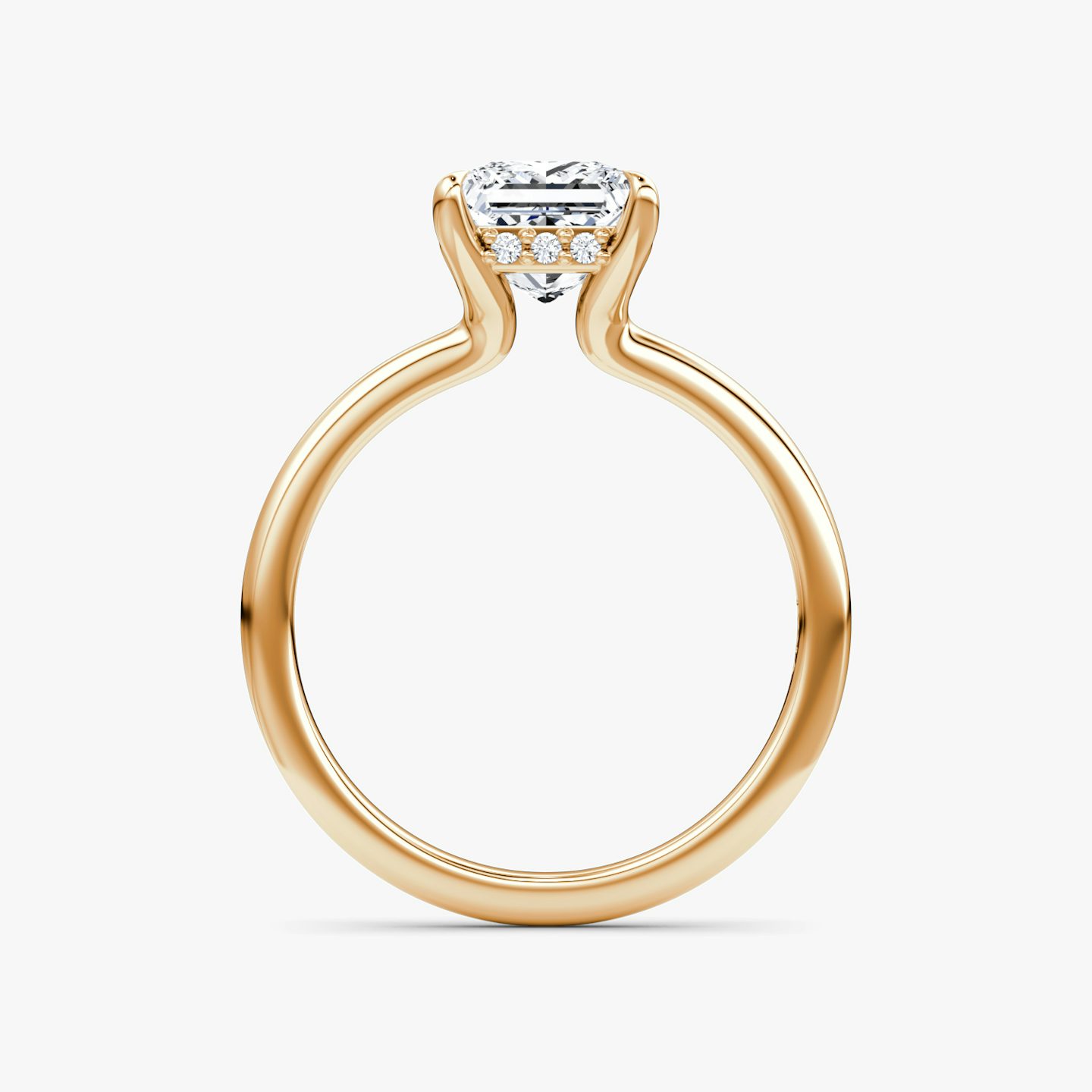 The Floating Solitaire | Princess | 14k | 14k Rose Gold | Band: Plain | Diamond orientation: vertical | Carat weight: See full inventory