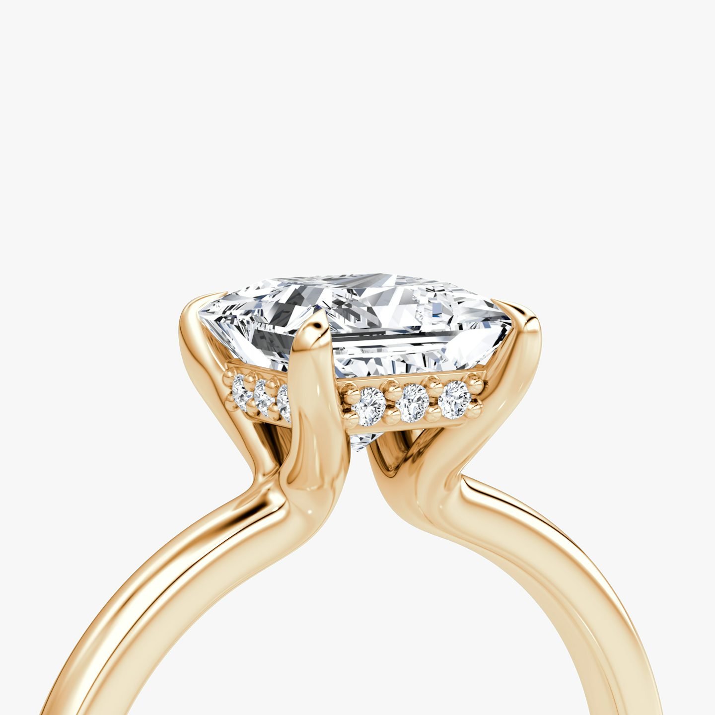 The Floating Solitaire | princess | 14k | rose-gold | bandAccent: plain | diamondOrientation: vertical | caratWeight: other